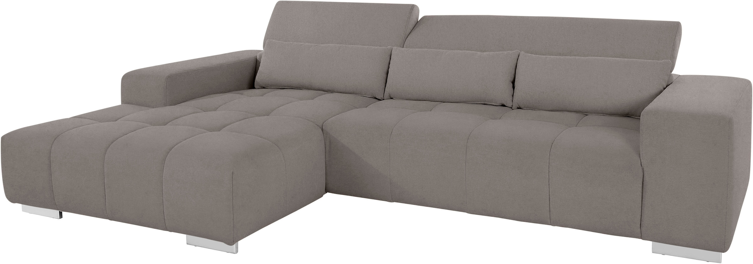 COTTA Ecksofa »Orion L-Form« mit 2x Kopfteilverstellung & 3 Nierenkissen