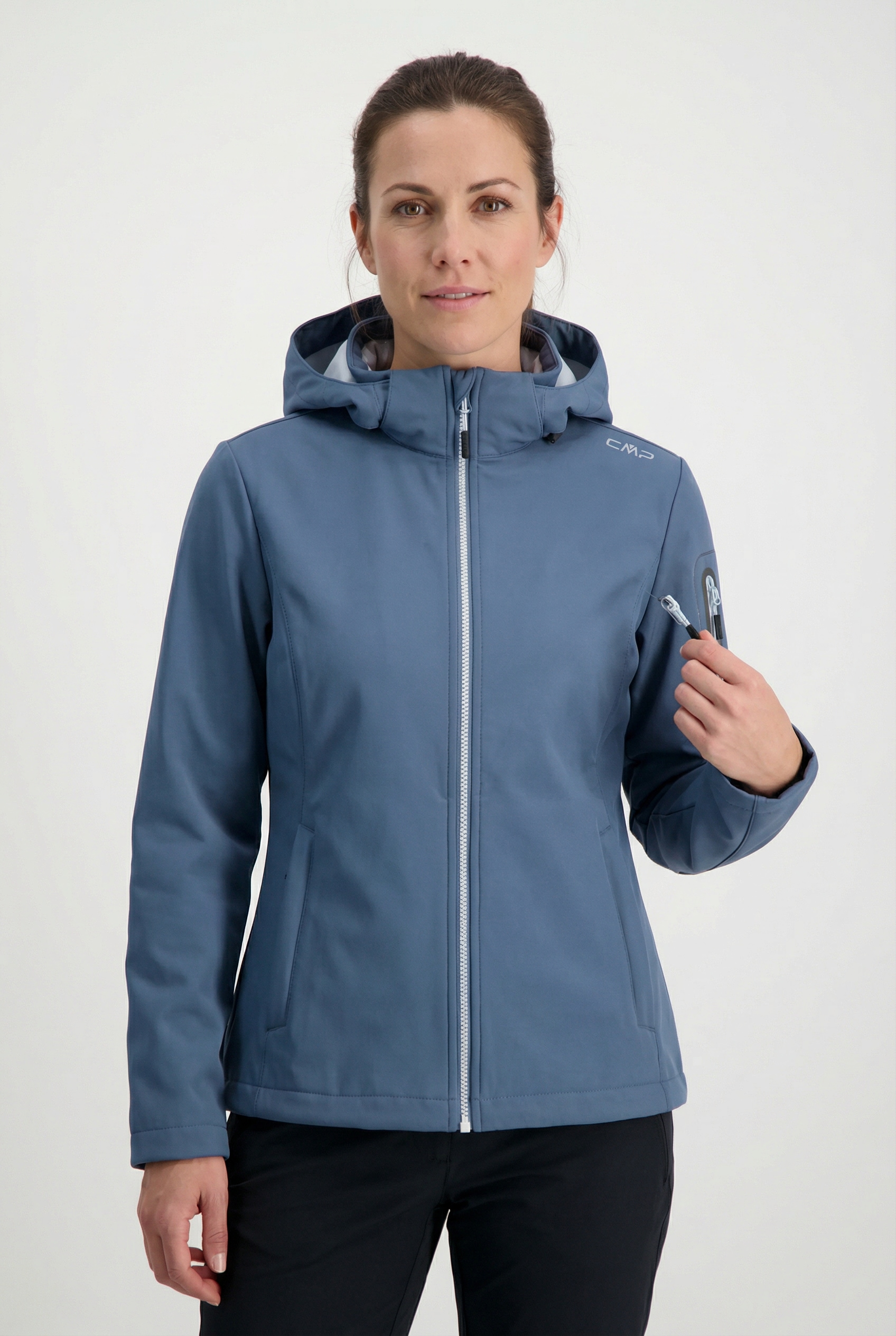 CMP Softshelljacke mit Kapuze Atmungsaktiv & Windabweisend & Wasserabweisend & Leichtes Material