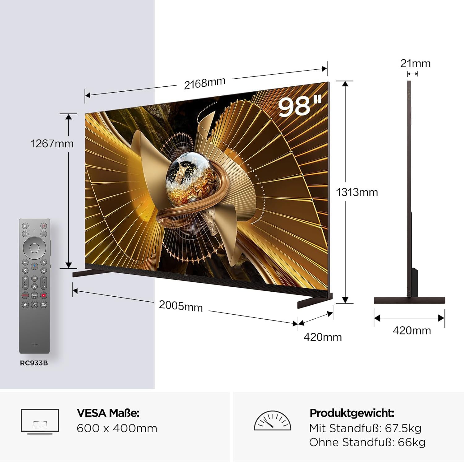 TCL LED-Fernseher »98X11L« 215 cm/85 ″