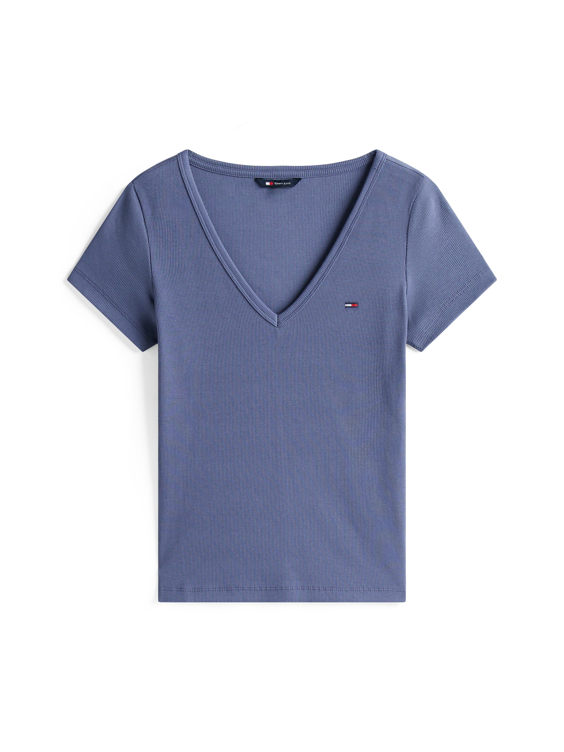 Tommy Jeans T-Shirt »TJW SLIM ESSENTIAL RIB V SS«, mit Logostickerei