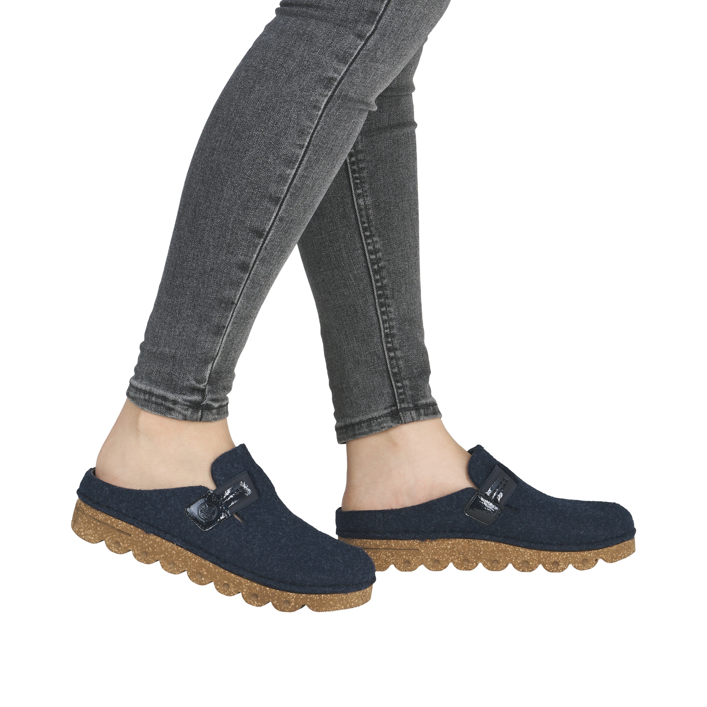 Rieker Clog, Sabot, Hausschuh, Casual-Clog, Plateausohle, zum Schlupfen