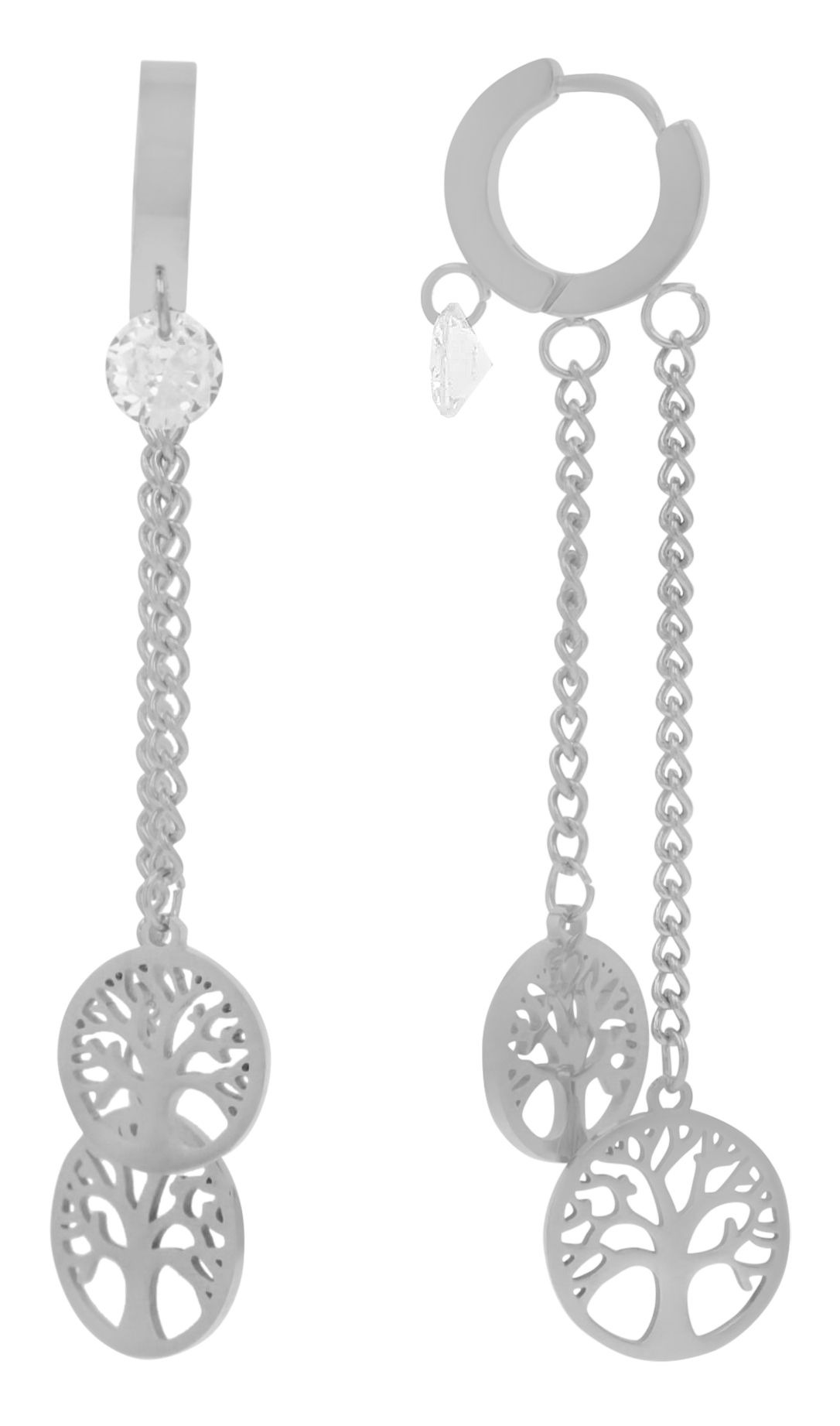 Adelia´s Kettenanhänger »Damen Anhänger ¿ Lebensbaumanhänger aus Edelstahl mit Strass Steinchen«