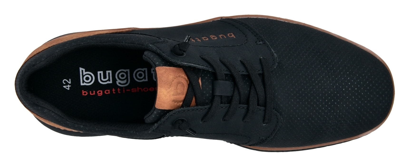 bugatti Slip-On Sneaker  Halbschuh, Freizeitsneaker mit Perforation, elastische Schnürsenkel