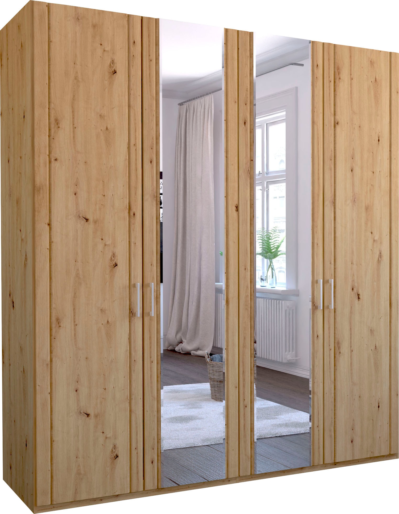 WIEMANN Drehtürenschrank »Mainau« mit Holz- und Spiegeltüren