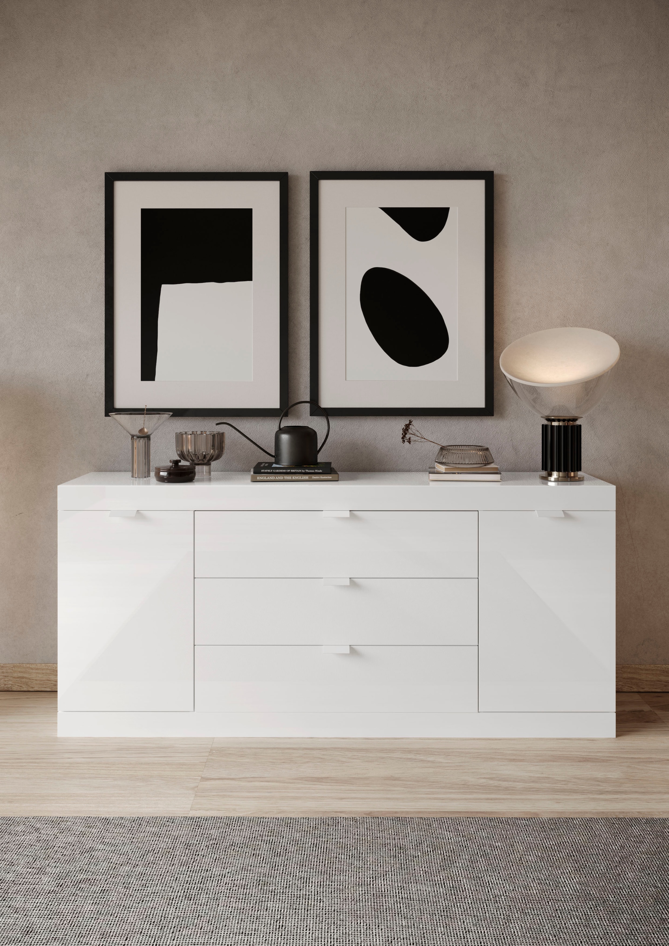 INOSIGN Sideboard »Slim«, Breite 181 cm, weiß Hochglanz Lack