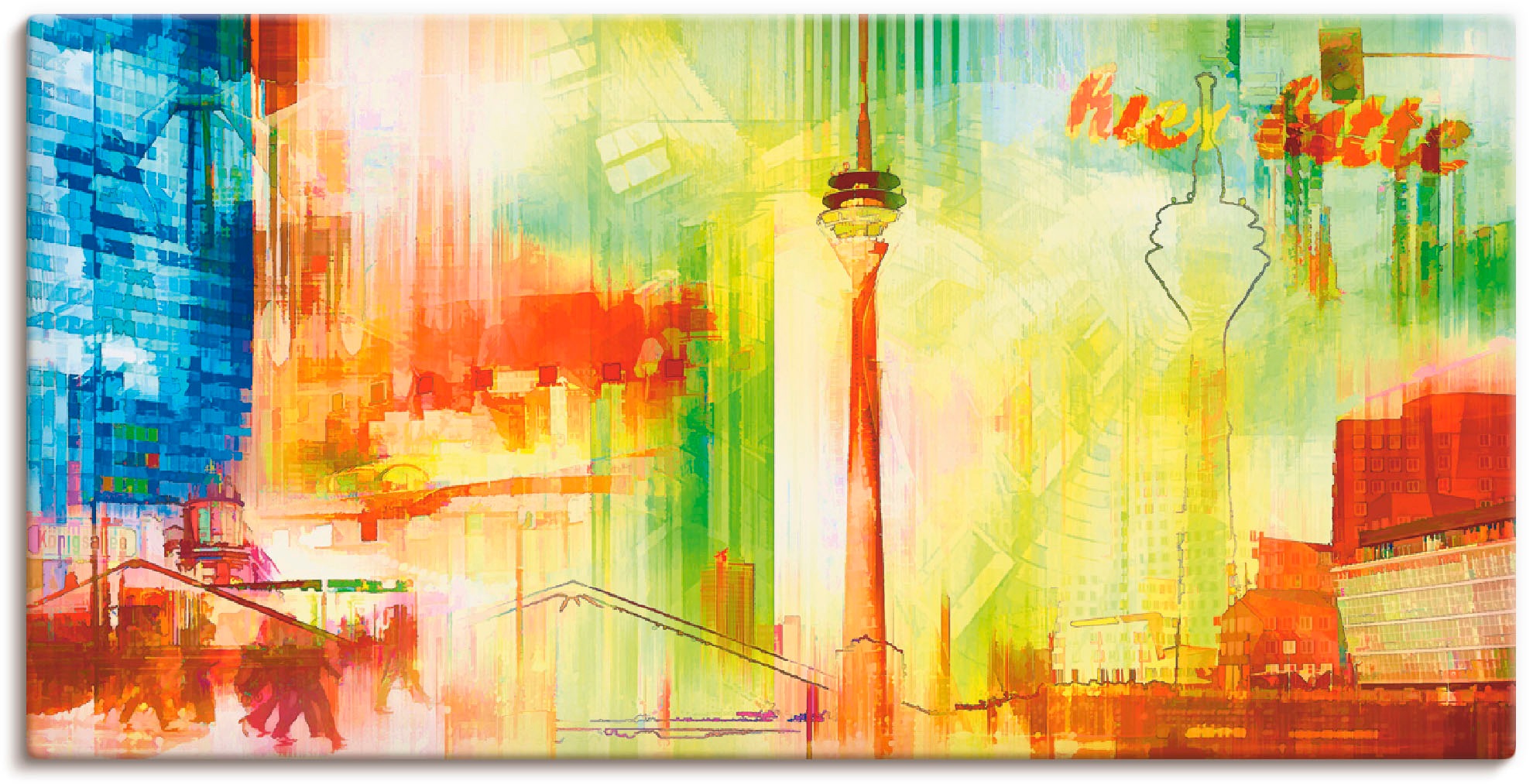 Artland Wandbild »Düsseldorf Skyline Collage II«, Architektonische Elemente, (1 St.), in vielen Größen & Produktarten -Leinwandbild, Poster, Wandaufkleber / Wandtattoo auch für Badezimmer geeignet