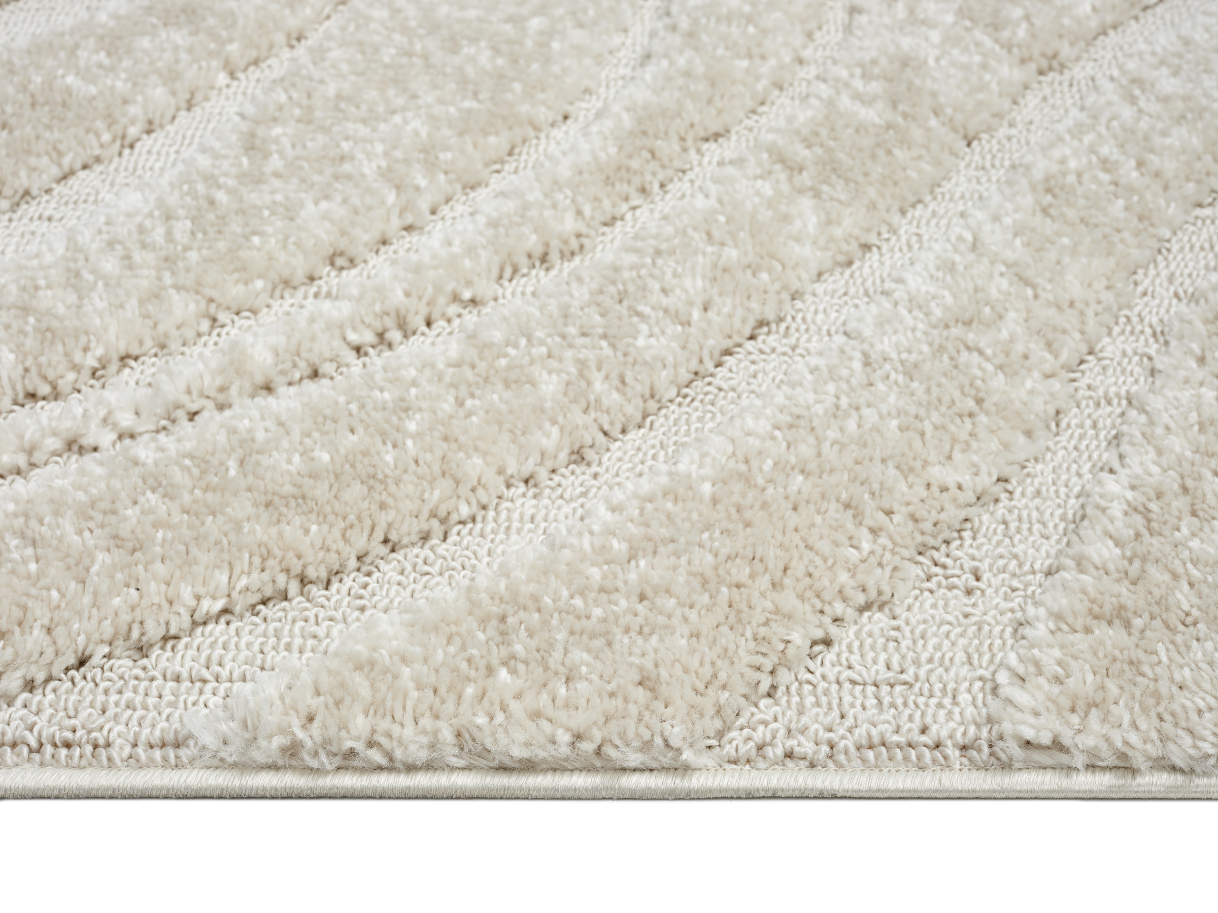   Teppich »Ember mit Fransen, Wellen Design« rechteckig 20 mm Höhe Boho, 3D Optik, Scandi, Hoch-Tief, Wohnzimmer, Schlafzimmer