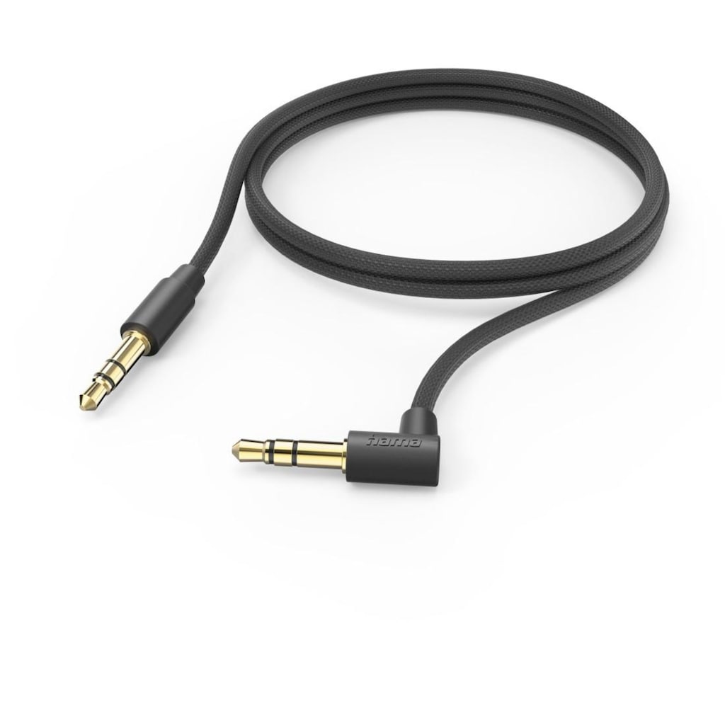 Hama Audio-Kabel »Aux Kabel 3,5 mm Klinke, 90° Winkelstecker, 1,0 m, Schwarz«, 100 cm
