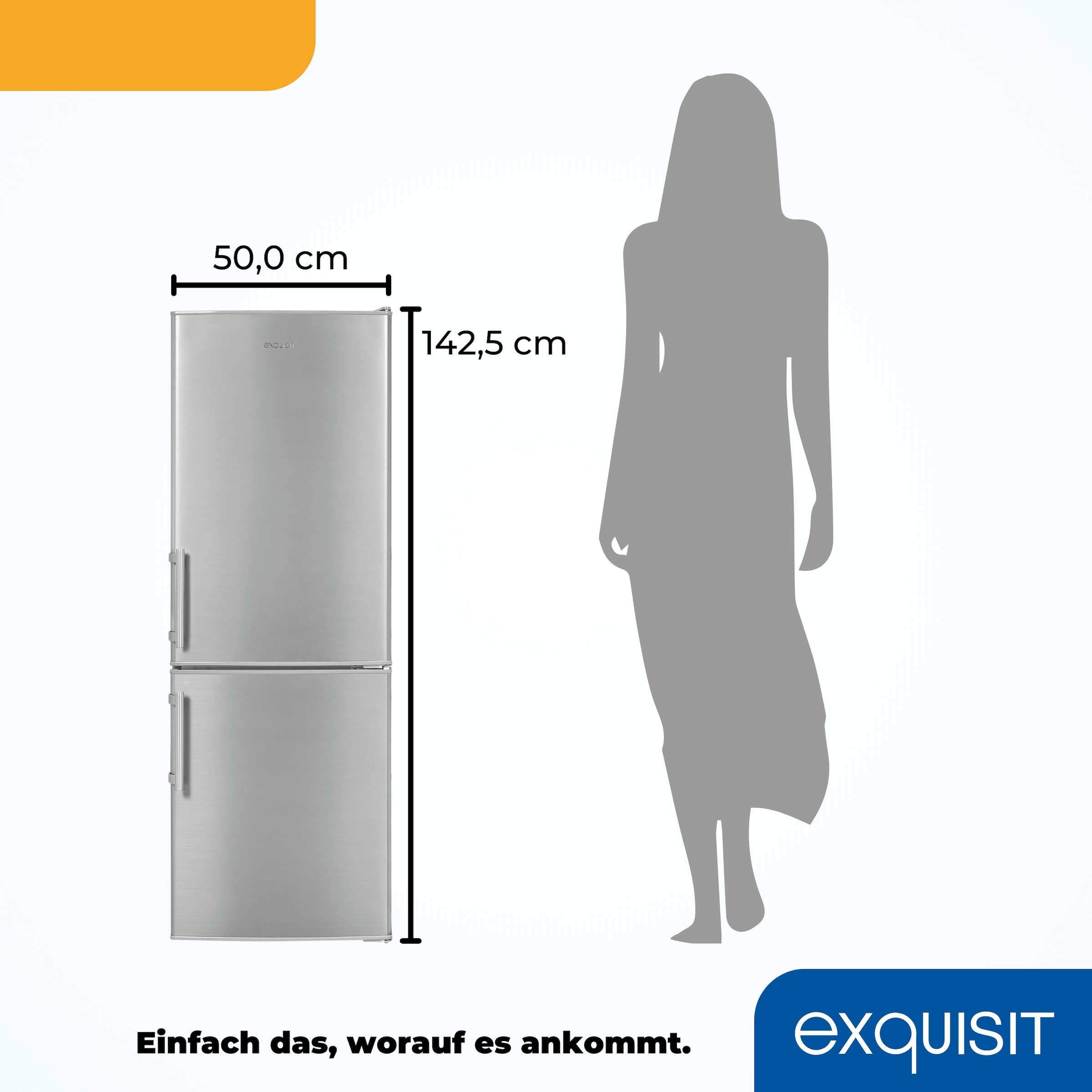 exquisit Kühl-/Gefrierkombination »KGC233-60-HE-040D«, Energieeffizienzklasse D, 173 Liter Nutzinhalt, 4 Sterne Gefrieren