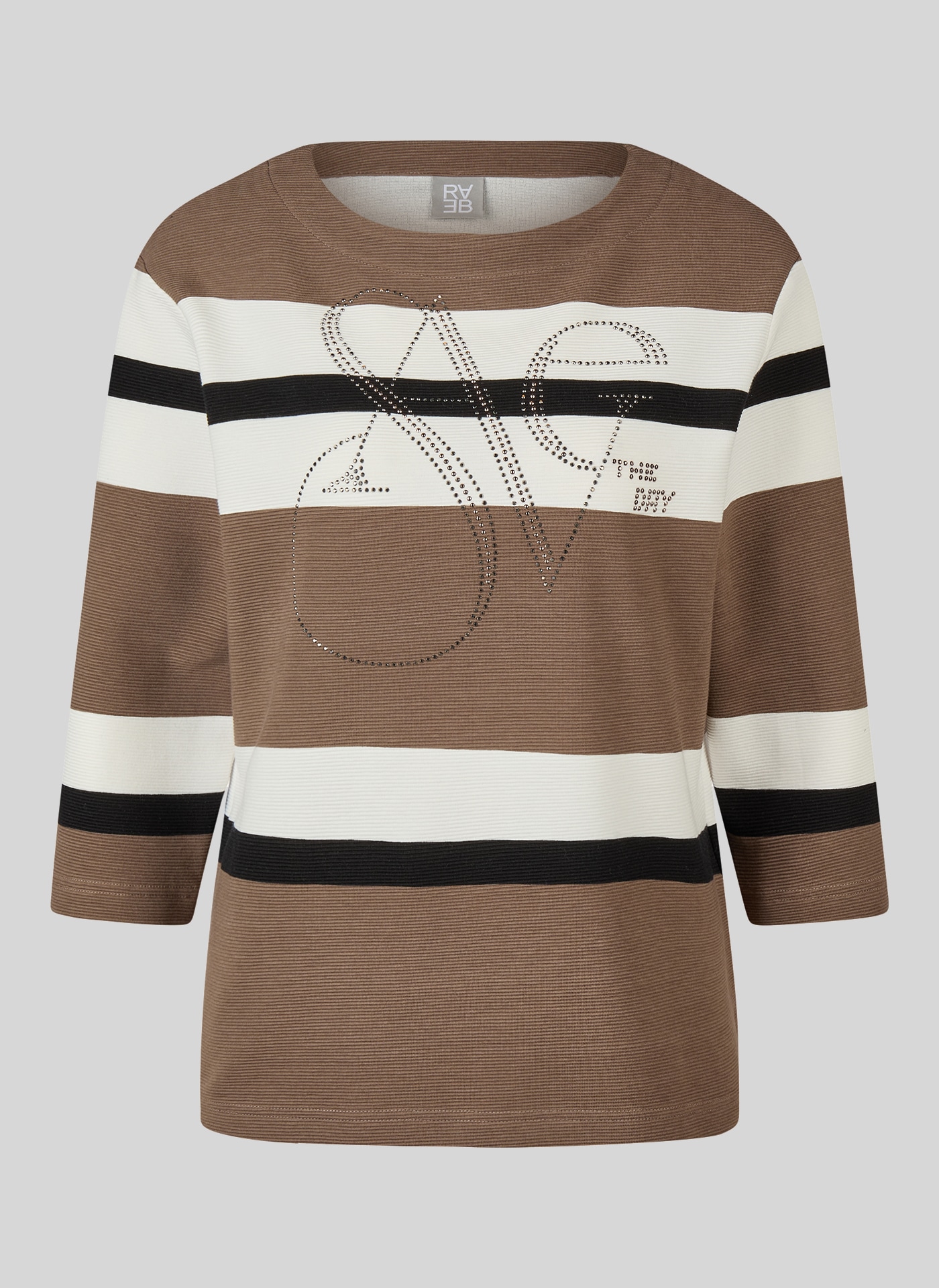 Rabe 3/4-Arm-Shirt Strickpullover im Streifen-Design und mit Glitzer-Details