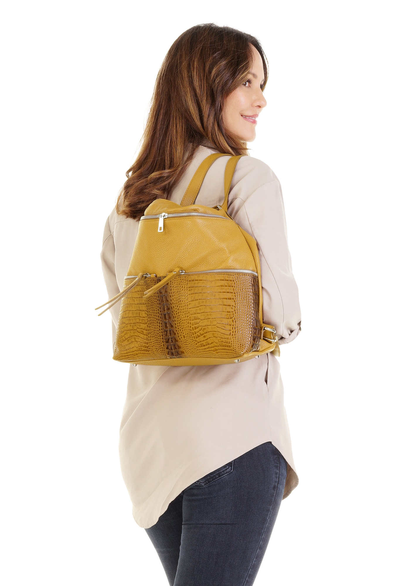 Samantha Look Umhängetasche echt Leder, Made in Italy