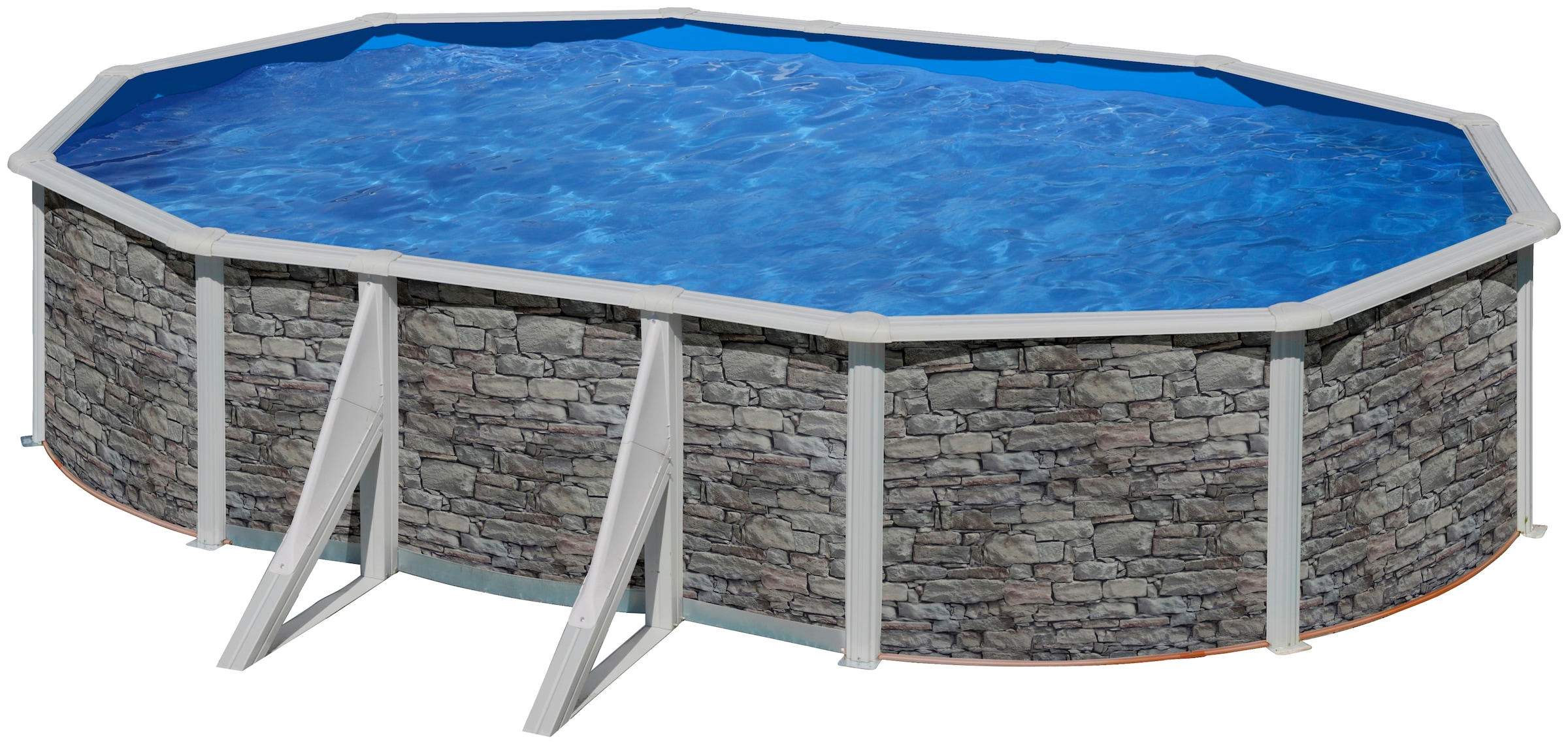 my POOL BWT Ovalpool, (Komplett-Set, 10 tlg.), in moderner Steinoptik, Höhe 132 cm, verschiedene Größen