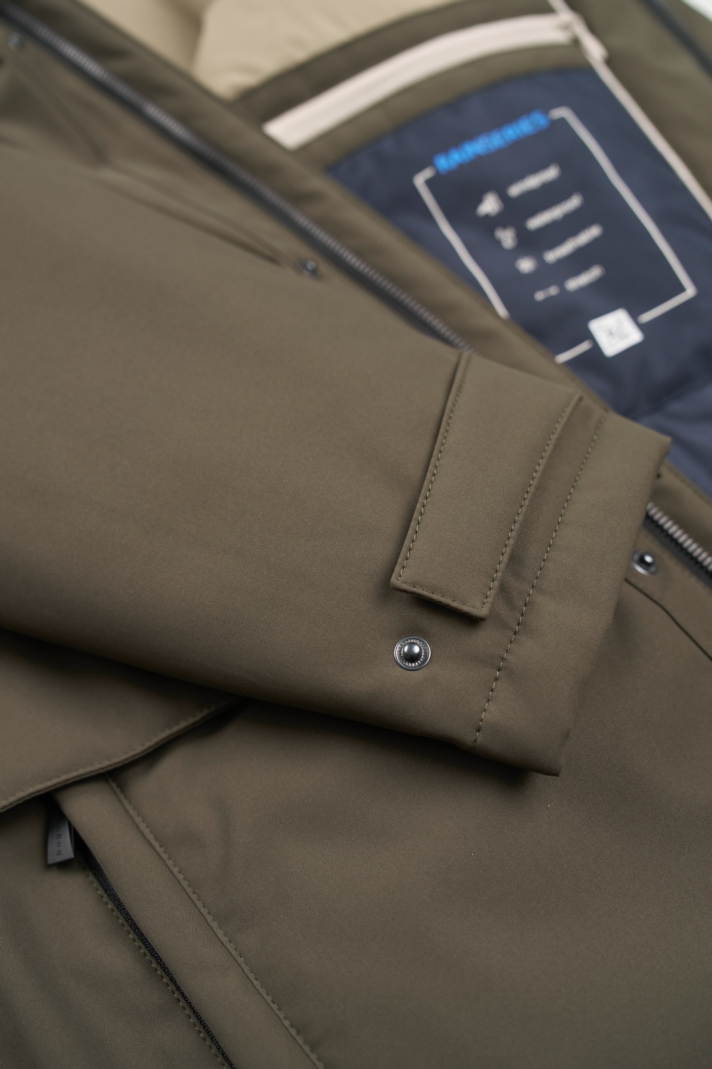 bugatti Langjacke, mit Kapuze, mit innenliegendem Strickkragen