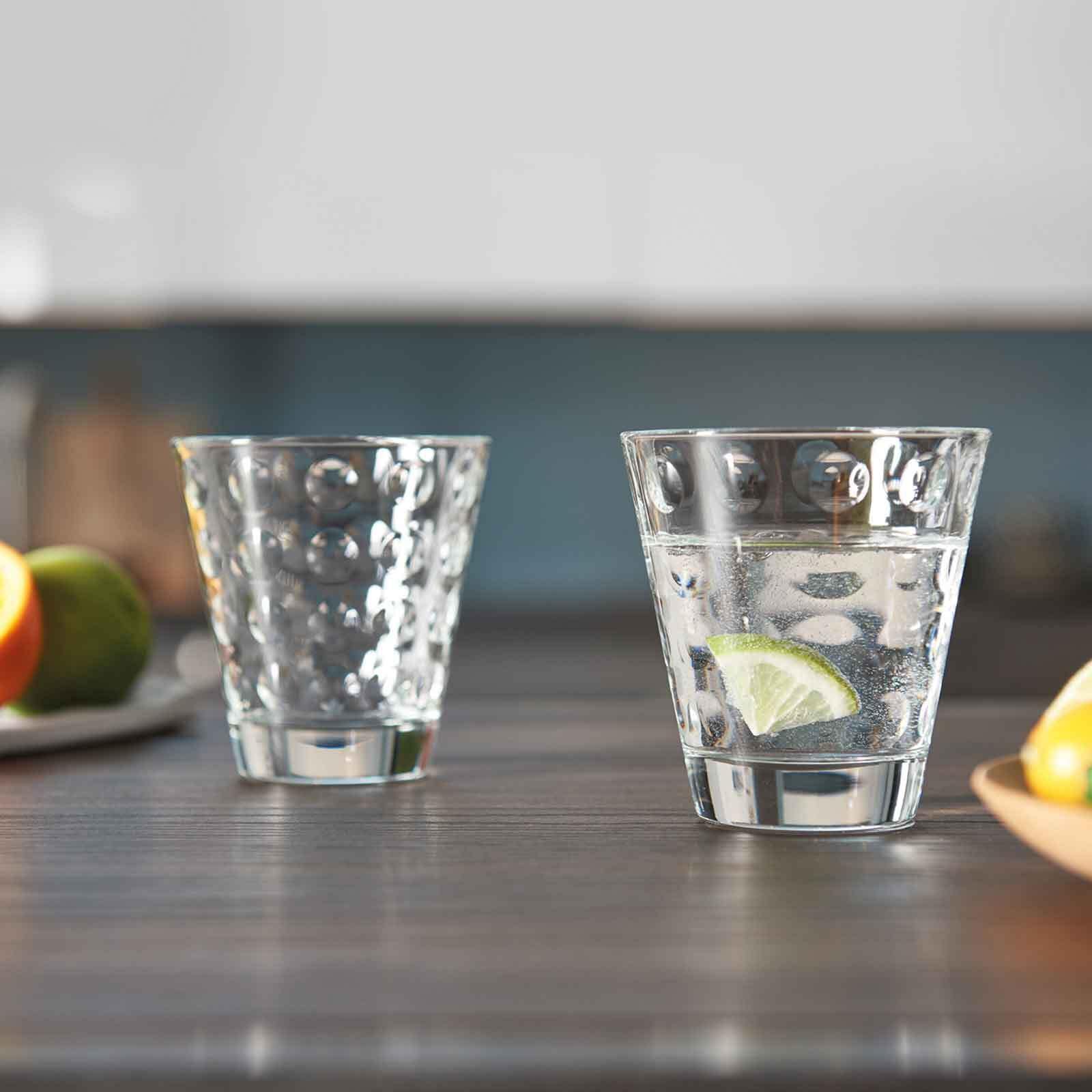 LEONARDO Glas »Trinkgläser Optic 12er Set transparent« Ideal für den Alltag, spülmaschinengeeignet,