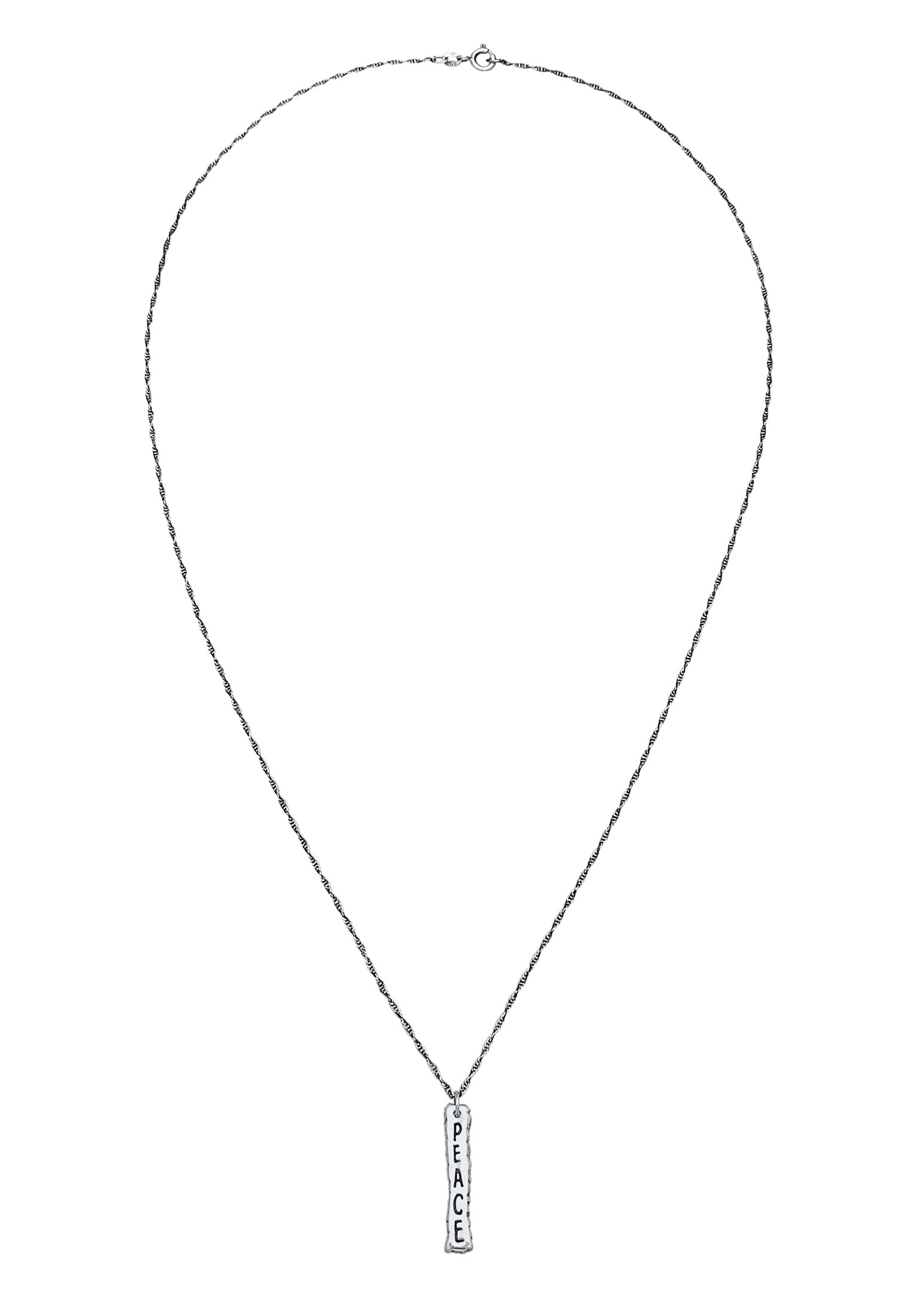 Kuzzoi Kette mit Anhänger »Halskette Peace Frieden Figarokette 925 Silber«