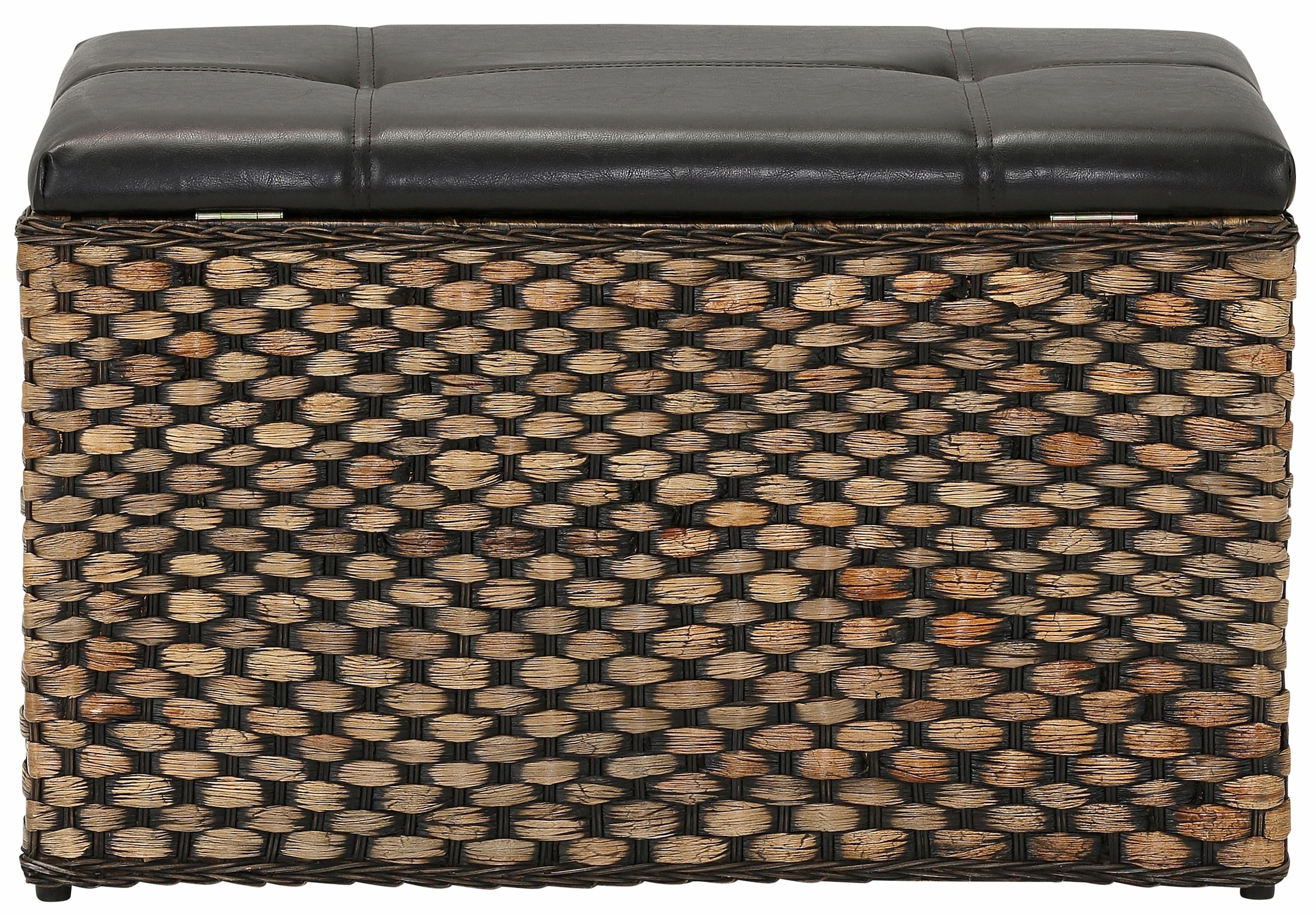 Home affaire Sitztruhe »Wittfield«, aus geflochtenem Rattan, mit Stoffeinsatz im Innenfach, Breite 75 cm