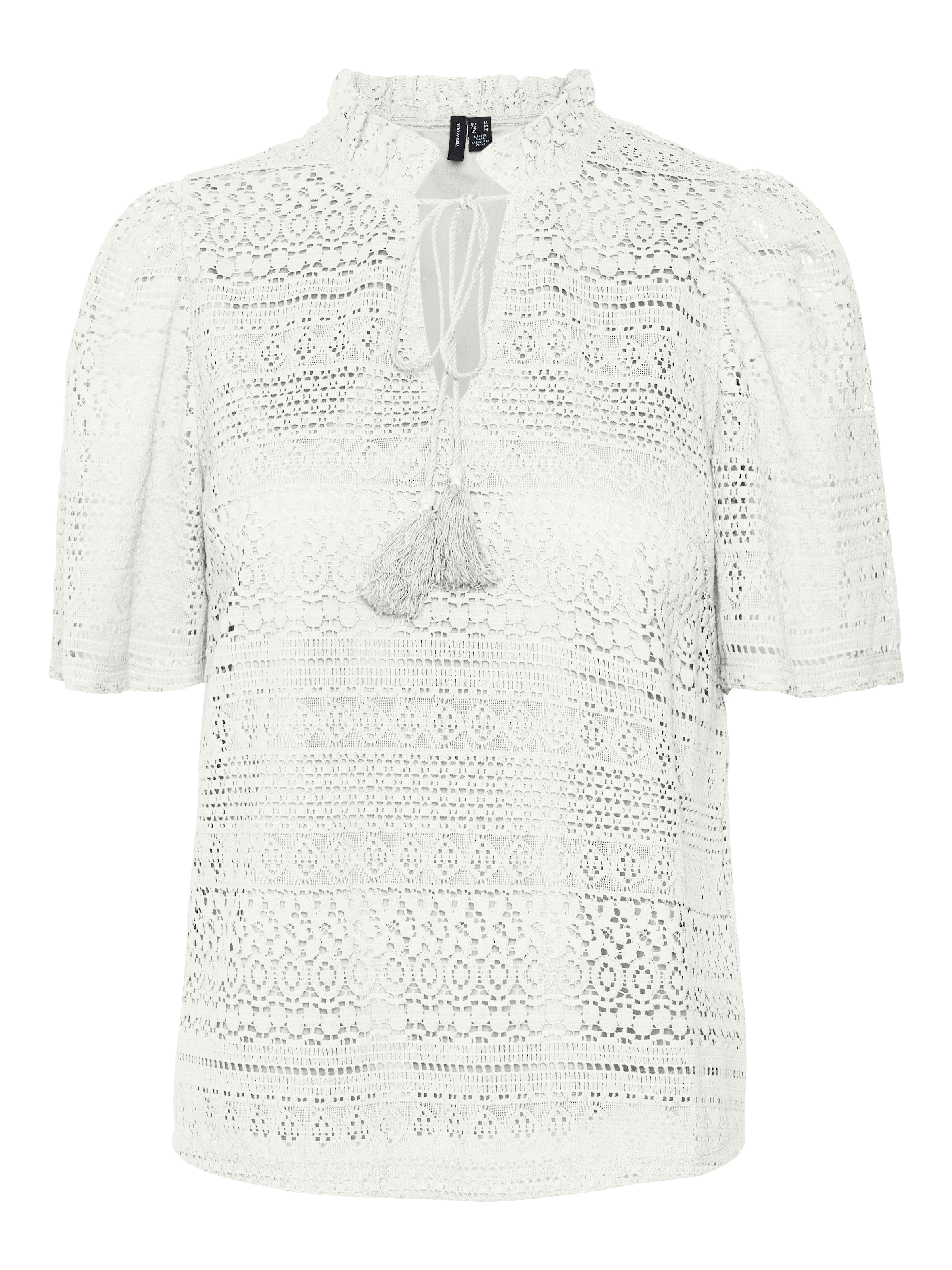 Vero Moda Spitzenshirt »VMHONEY LACE S/S TASSEL TOP WVN GA«