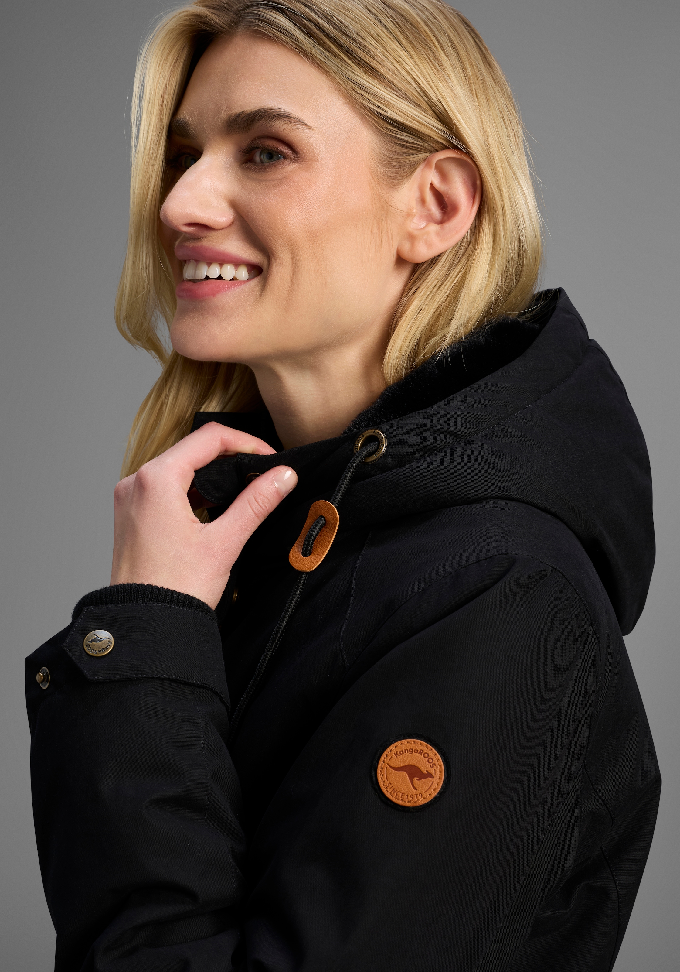 KangaROOS Parka mit Teddy Fellimitat gefüttert, Winterjacke