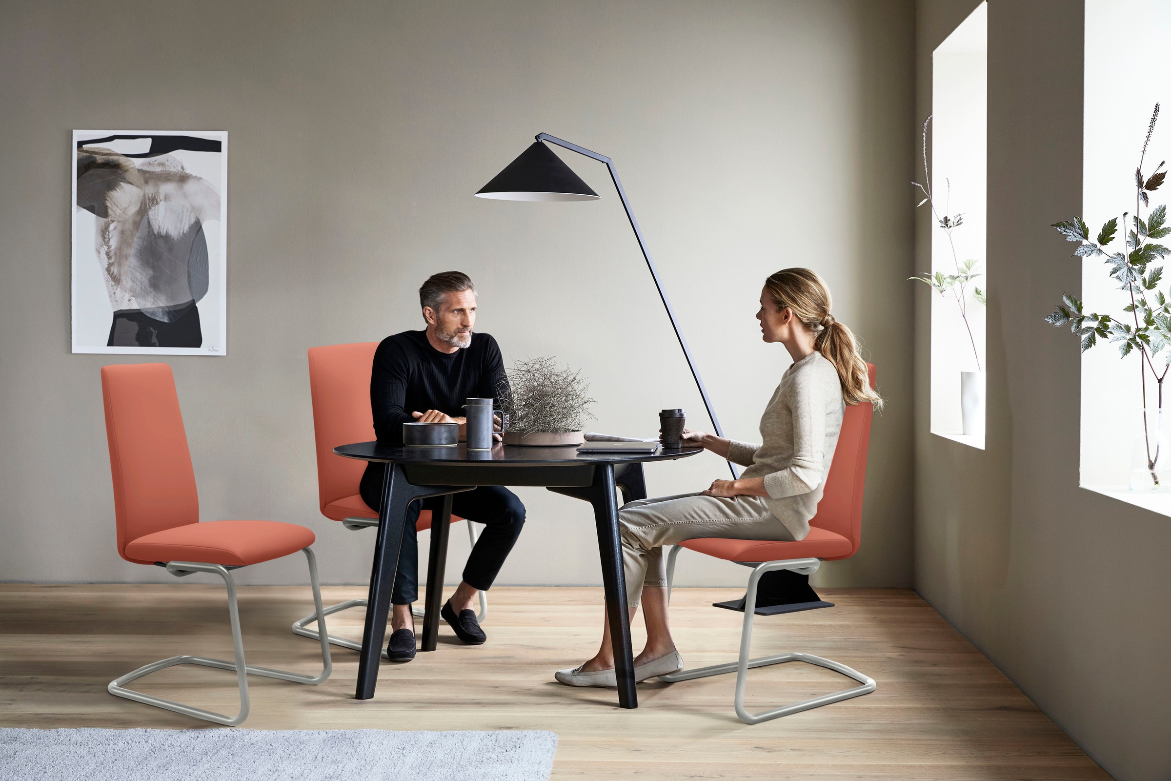 Stressless® Polsterstuhl »Laurel«, Leder PALOMA, High Back, Größe L, mit Beinen aus Stahl in Schwarz matt