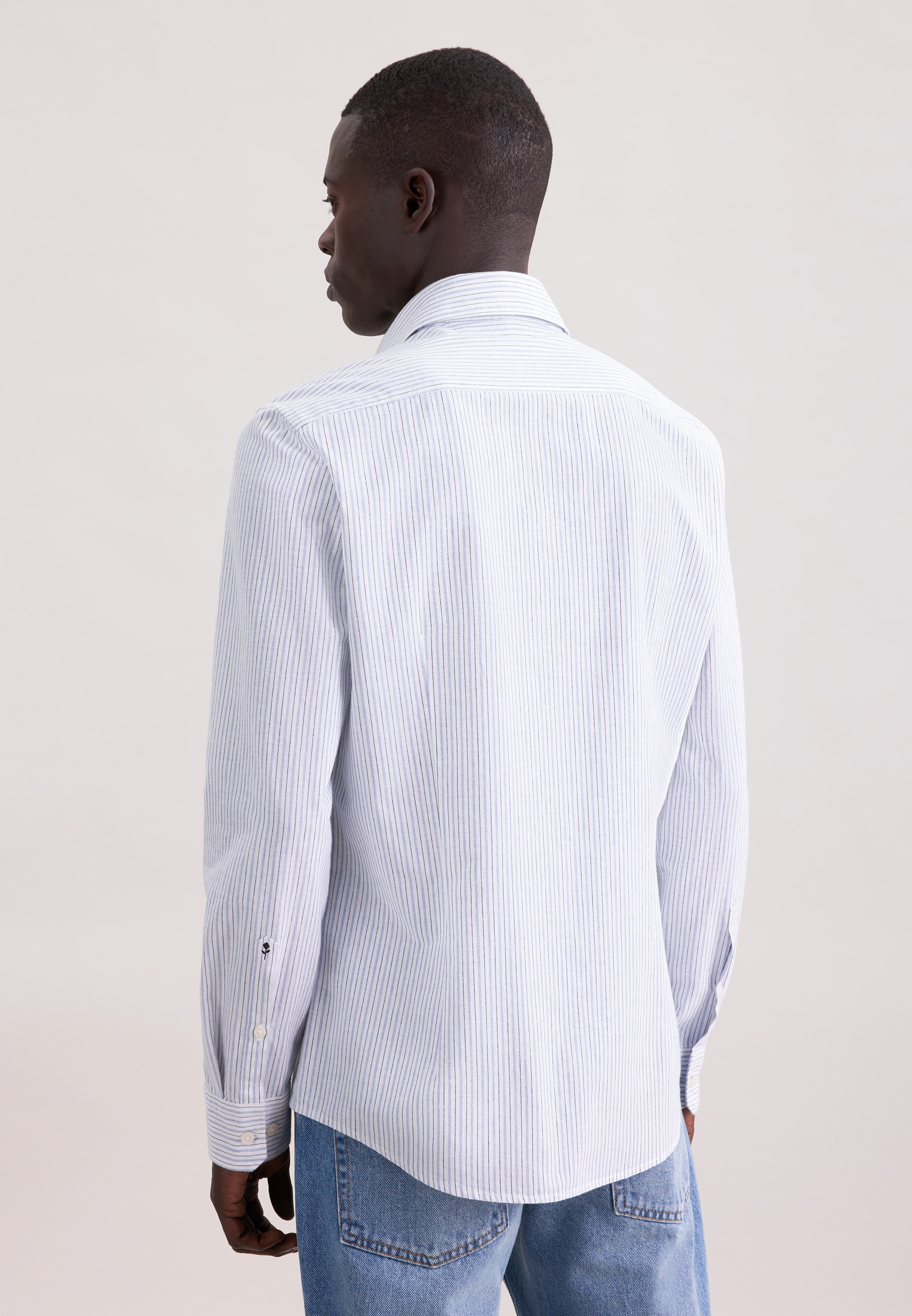 seidensticker Leinenhemd Slim 1/1 Kentkragen Gestreift