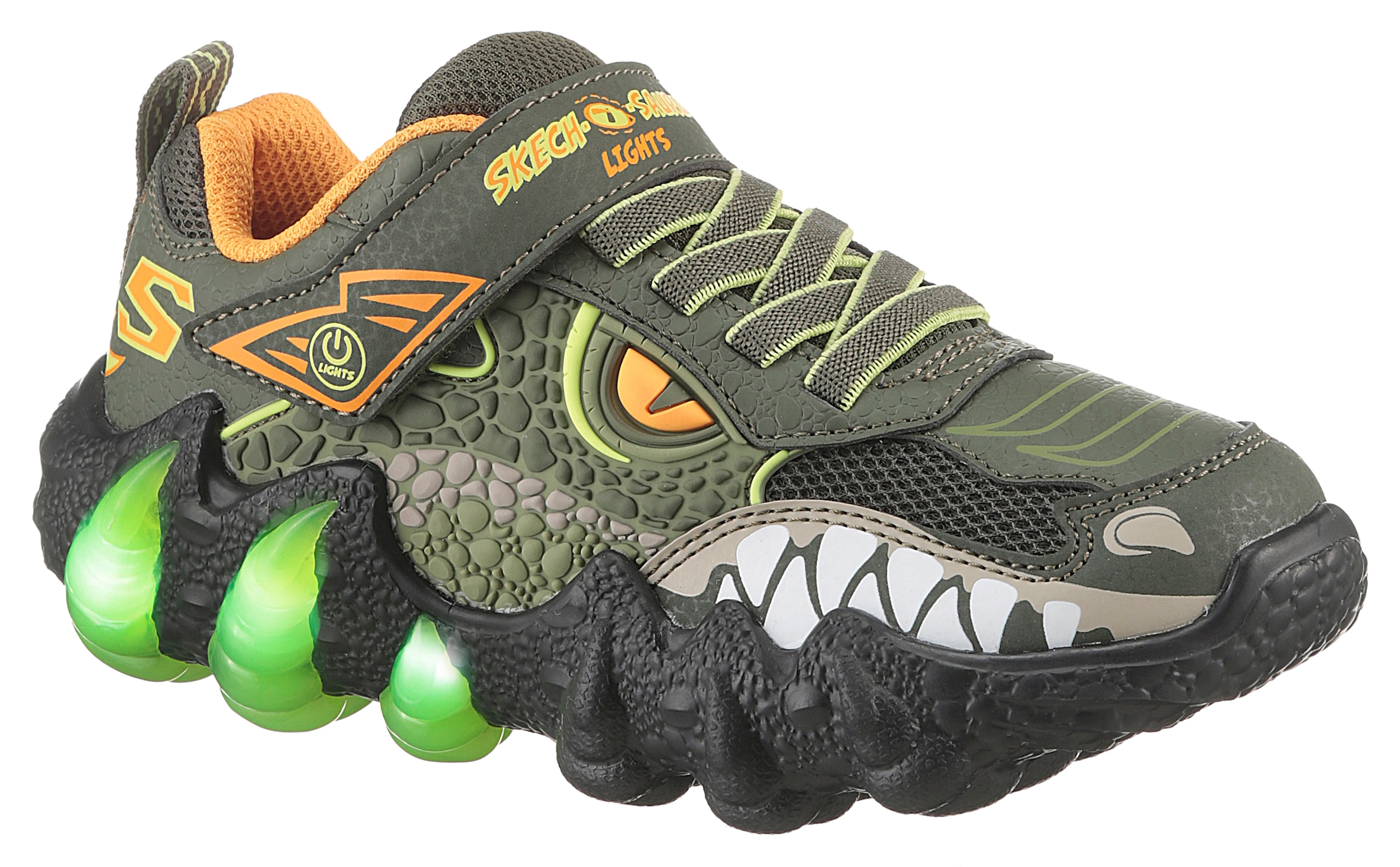 Skechers Kids Sneaker »SKECH-O-SAURUS LIGHTS 2.0«, Blink,-Klettschuh, Dino-Schuh, Größenschablone zum Download