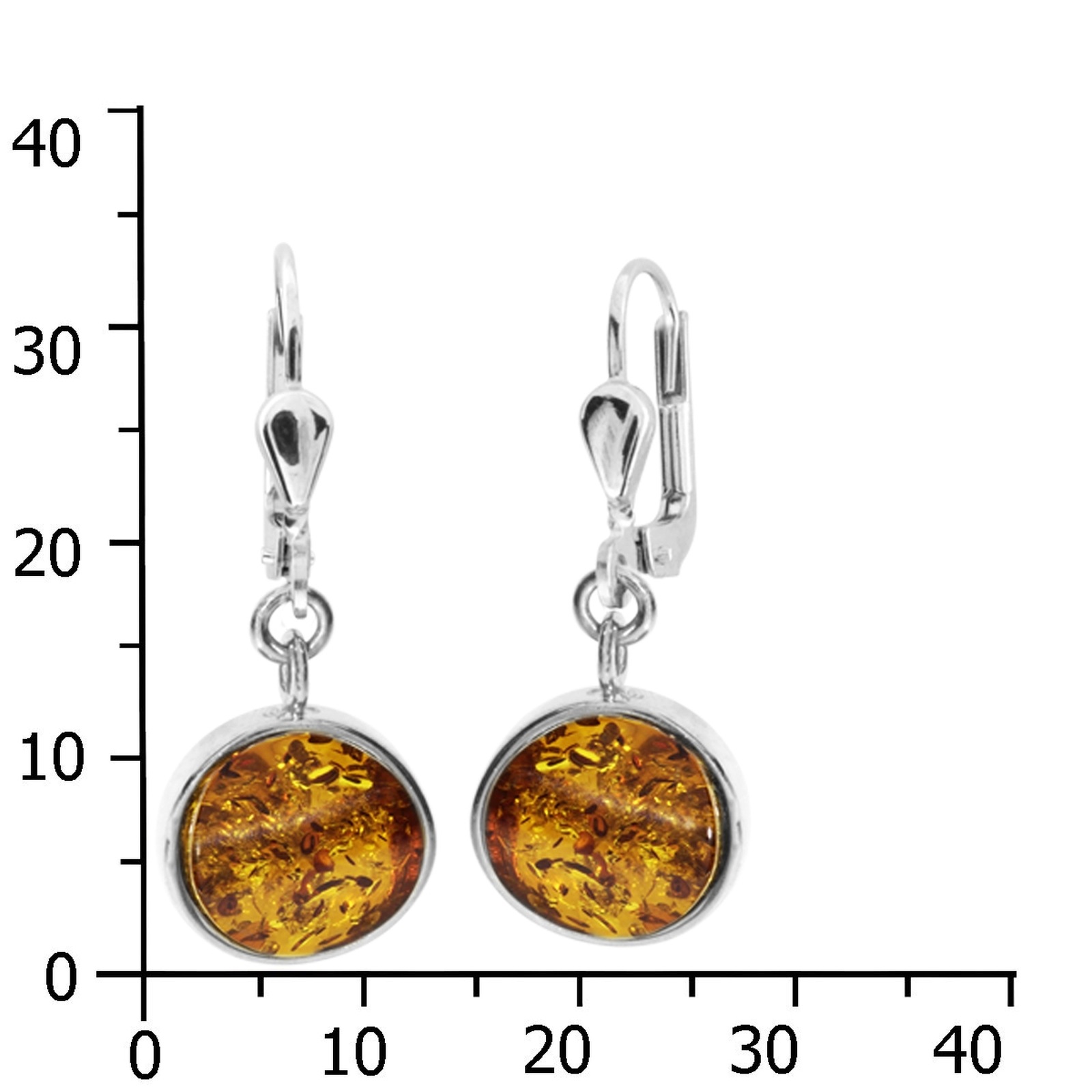 OSTSEE-SCHMUCK Paar Ohrhänger »- Classic 10 mm - Silber 925/000 - Bernstein«