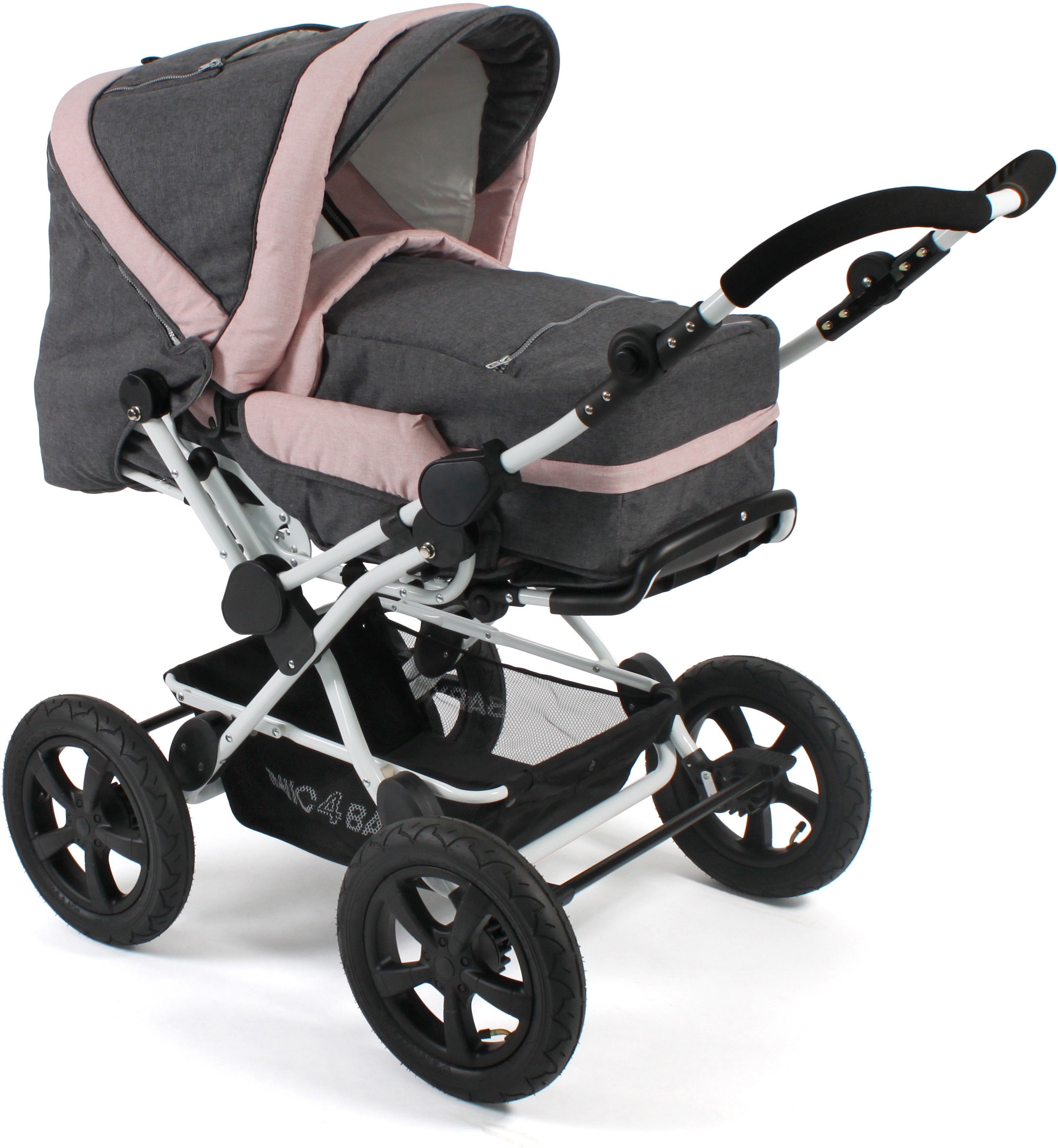 CHIC4BABY Kombi-Kinderwagen »Viva, Melange Rosa«, 15 kg