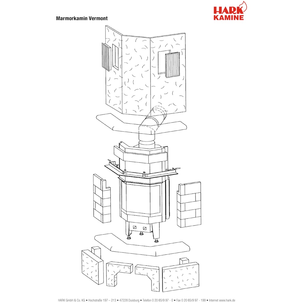 HARK Kaminbausätze »Vermont echter Mamor naturweiß«