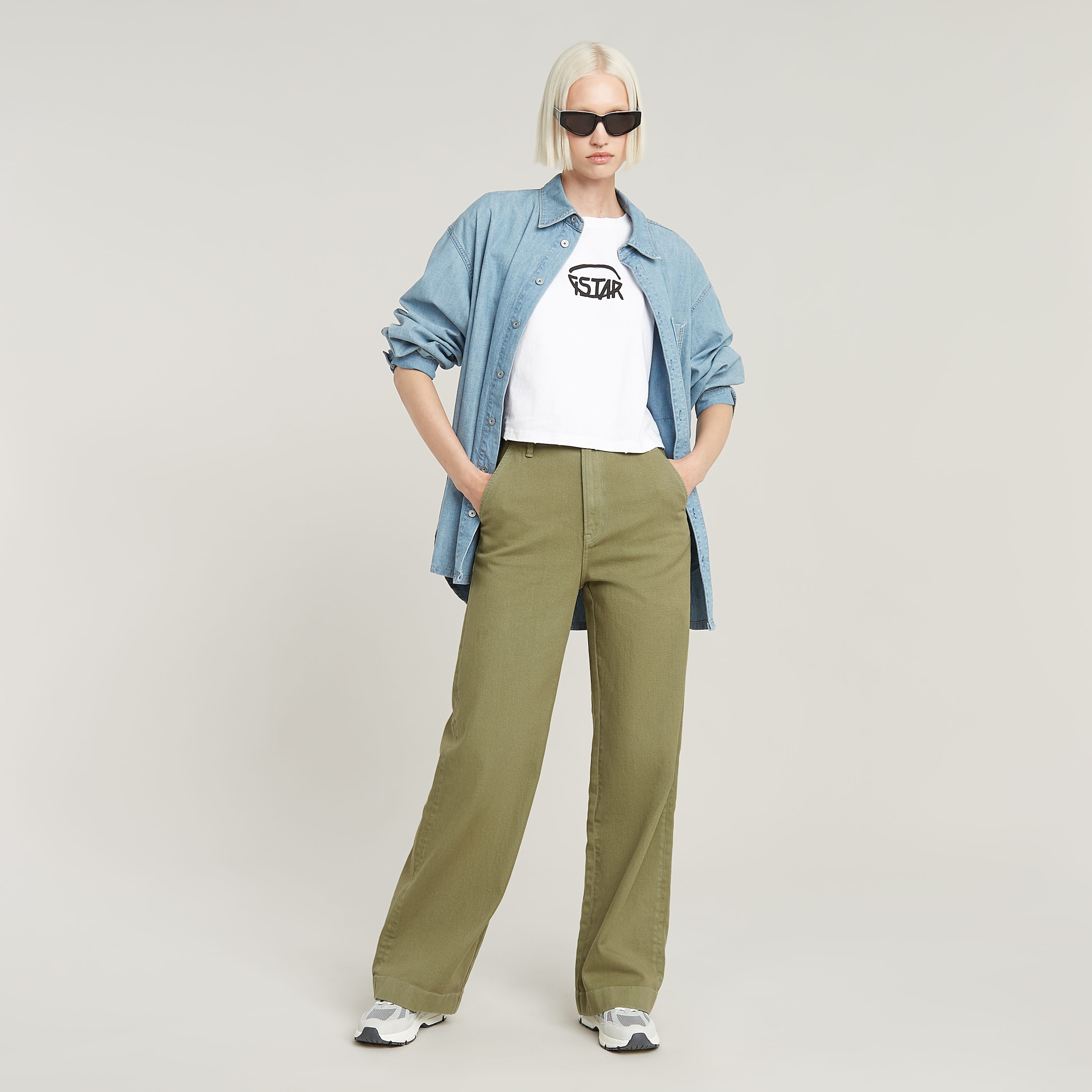 G-STAR Chinohose »Deck 2.0 High Loose Chino wmn«, mit Taschen