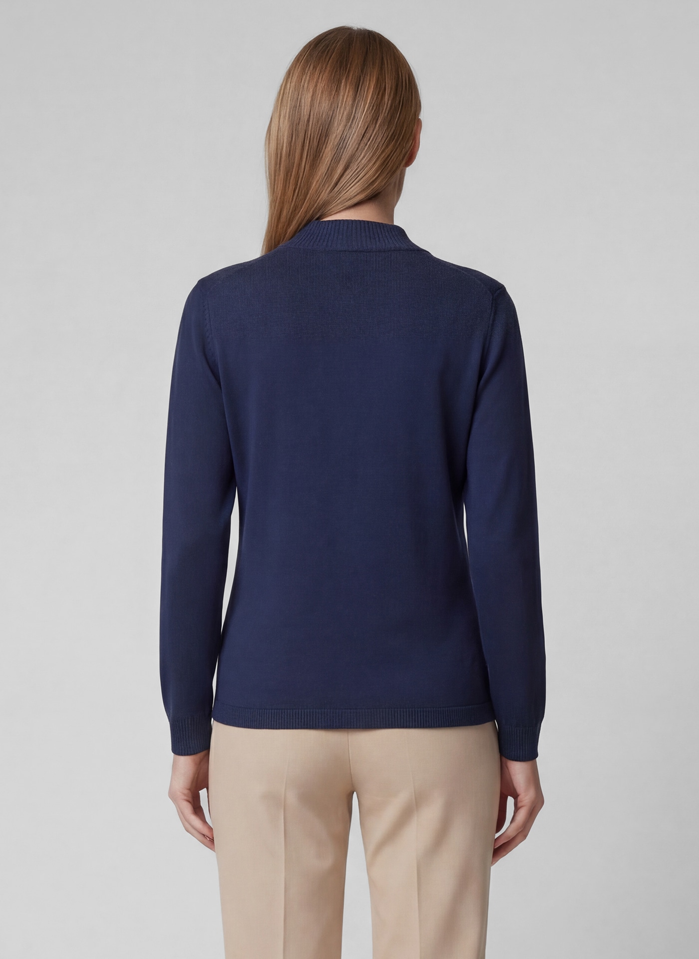 Rabe Strickjacke mit Stehkragen und Reißverschluss