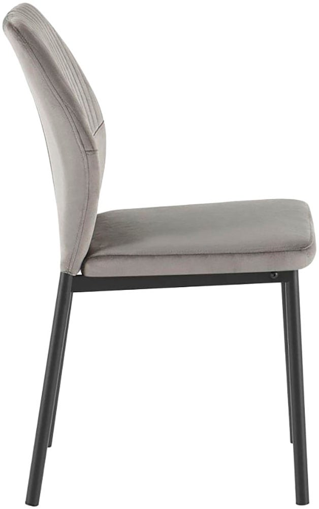 OTTO home Esszimmerstuhl »Nora, 4er-Set« (Set) 4 Stk.moderne Samtstühle mit Kontrastnähten und schwarzem Metallgestell