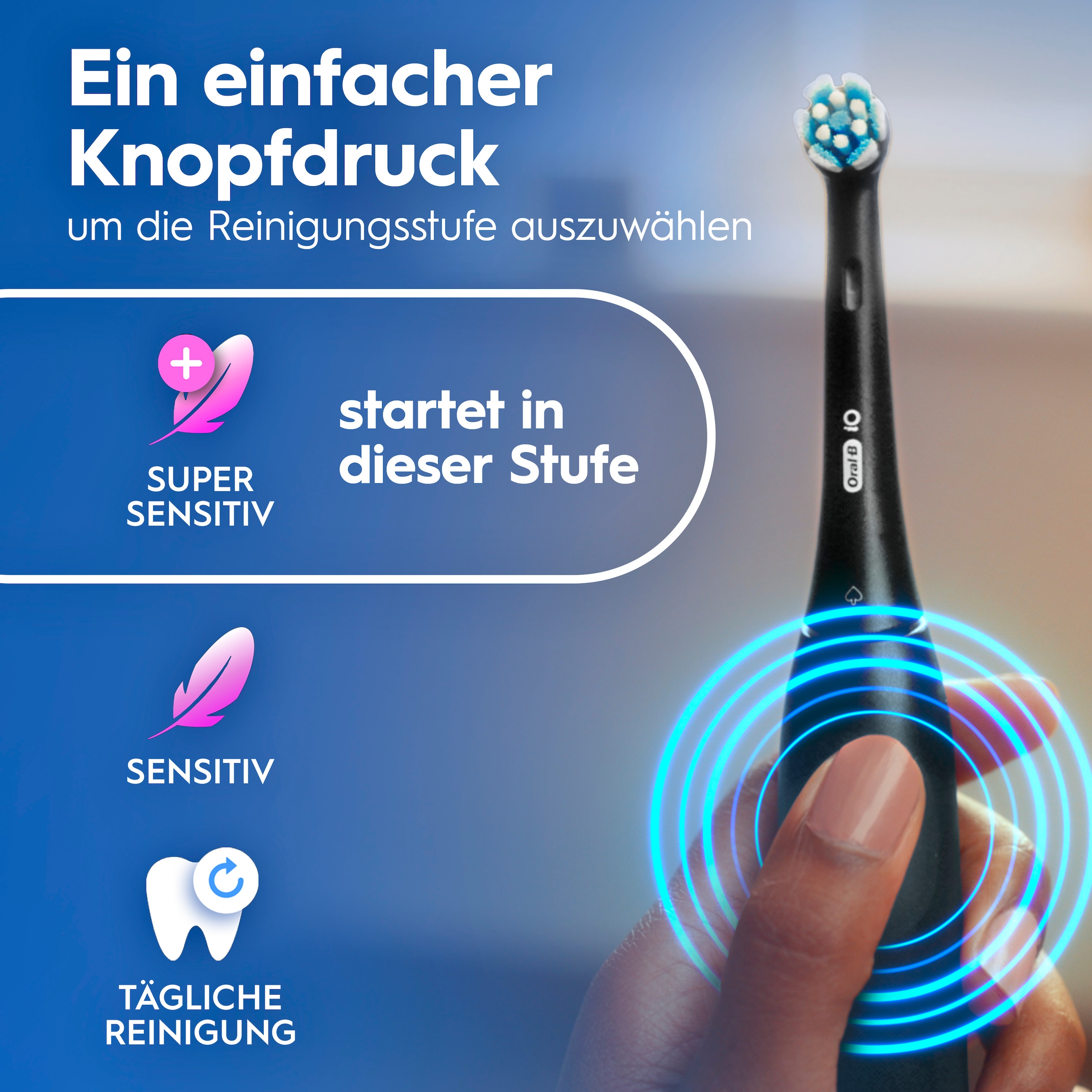 Oral-B Elektrische Zahnbürste »iO Series 2« 2 Stk. Aufsteckbürsten Doppelpack, 2 Aufsteckbürsten, Reise-Etui