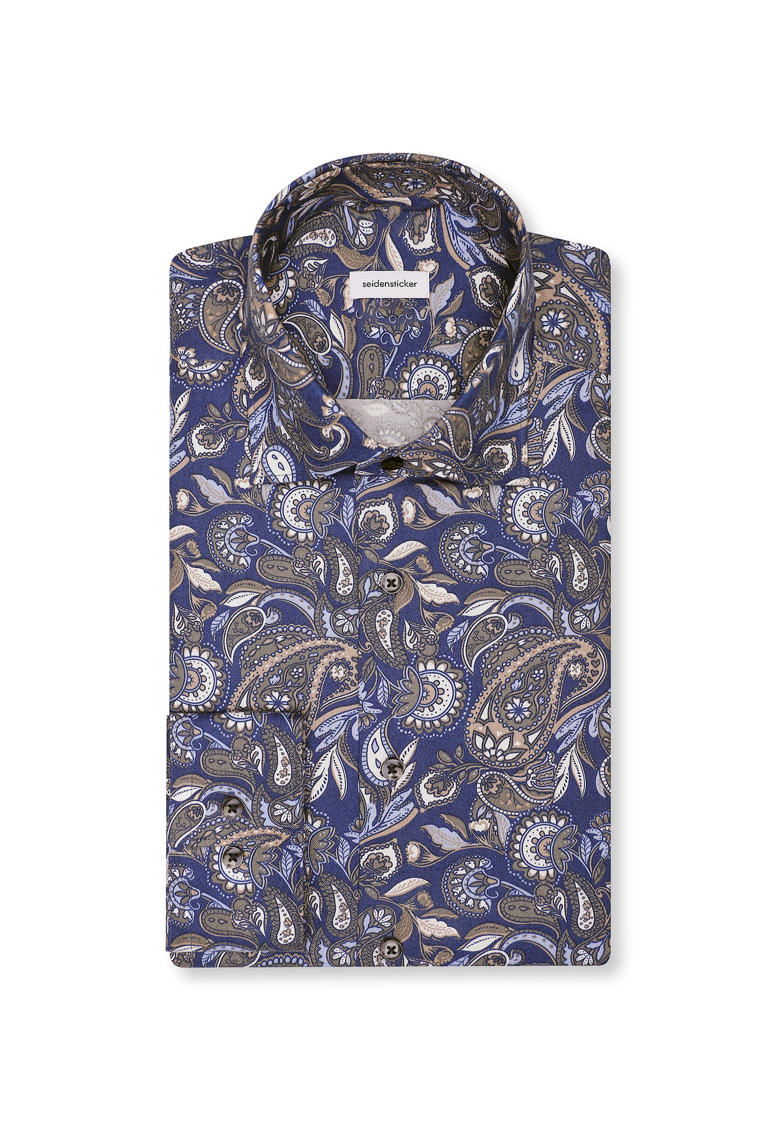 seidensticker Flanellhemd »Regular« Regular Langarm Kentkragen Druck
