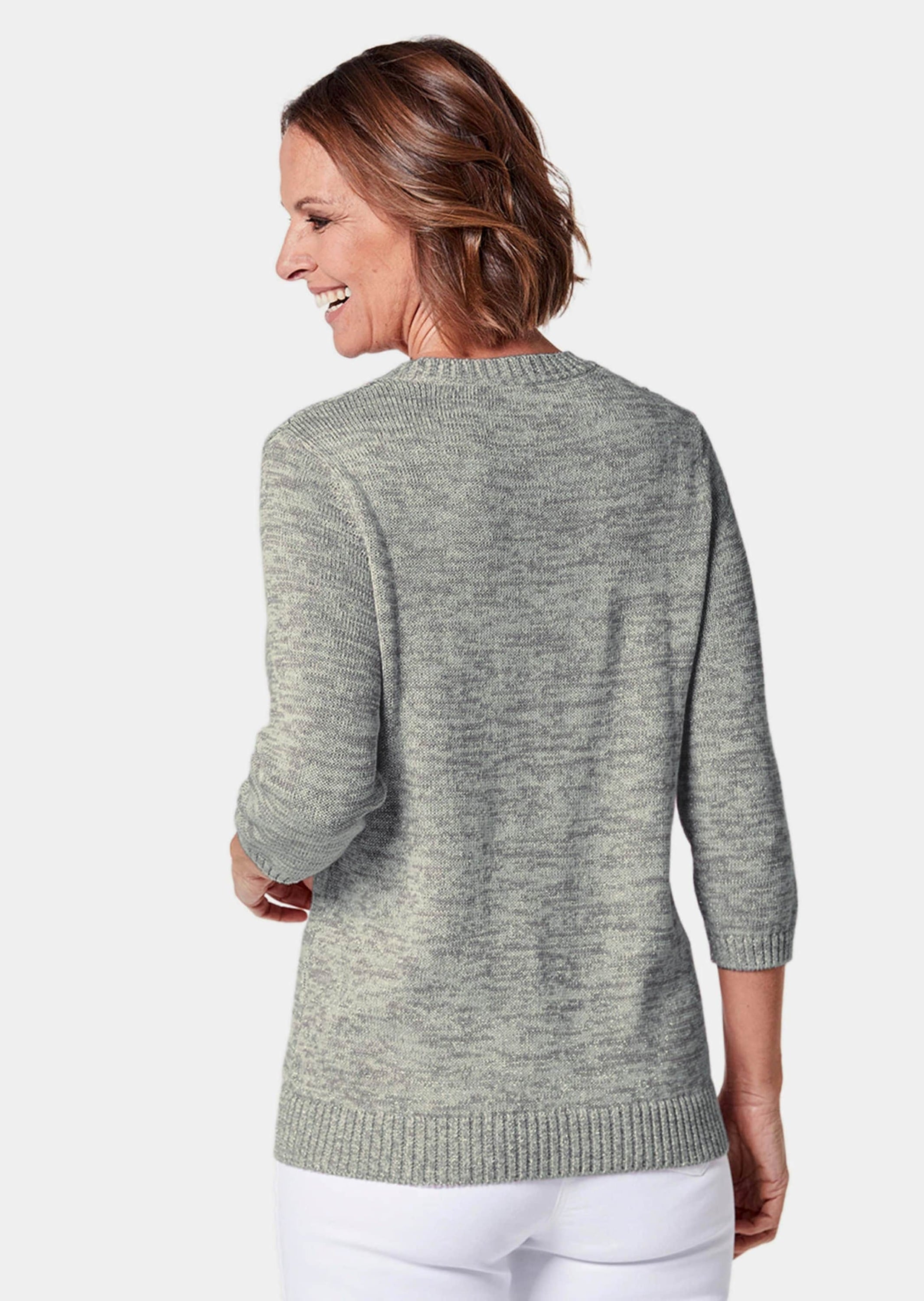 GOLDNER Rundhalspullover »Pullover mit schönem Ajourmuster«