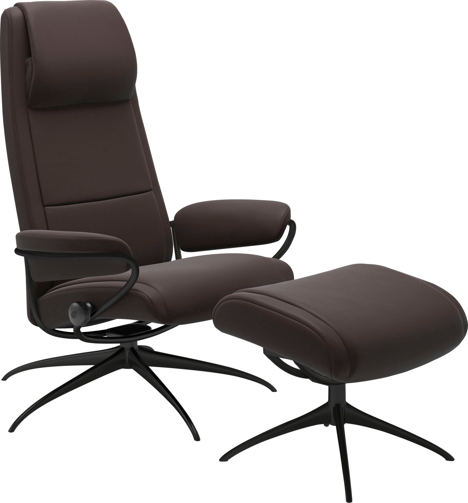 Stressless® Relaxsessel »Paris«, mit Hocker, High Back, mit Star Base, Gestell Schwarz