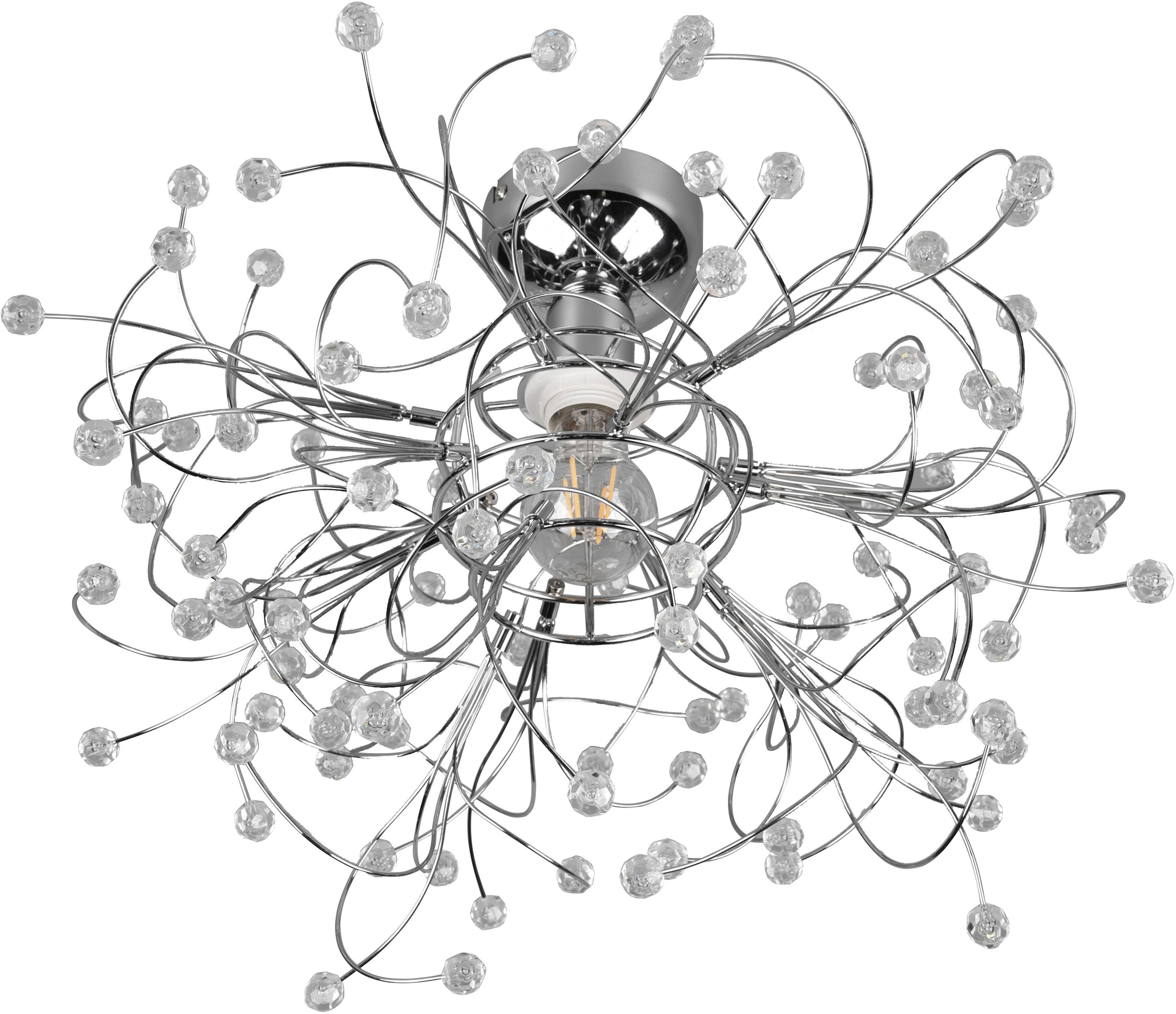 REALITY Leuchten Deckenleuchte »GLORIA« E27 1 Stk. warmweiß - kaltweiß Deckenlampe mit Deko-Kugeln aus Acryl, Ø 52cm, exkl 1xE27 max 40W