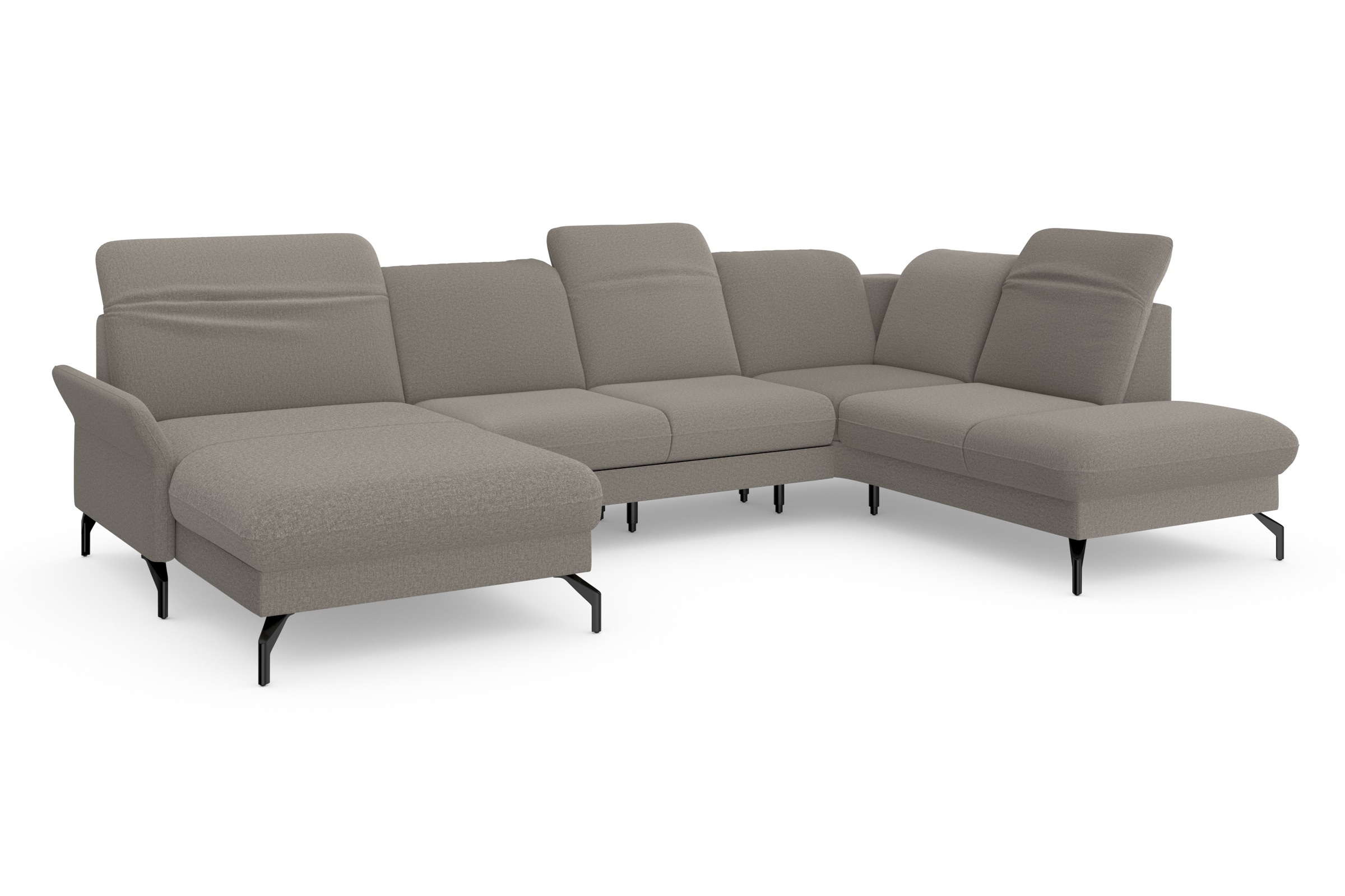 sit&more Wohnlandschaft »Fashion U-Form«, wahlweise mit Kopfteilverstellung, Vorziehsitz, motorisch, Metallfüße