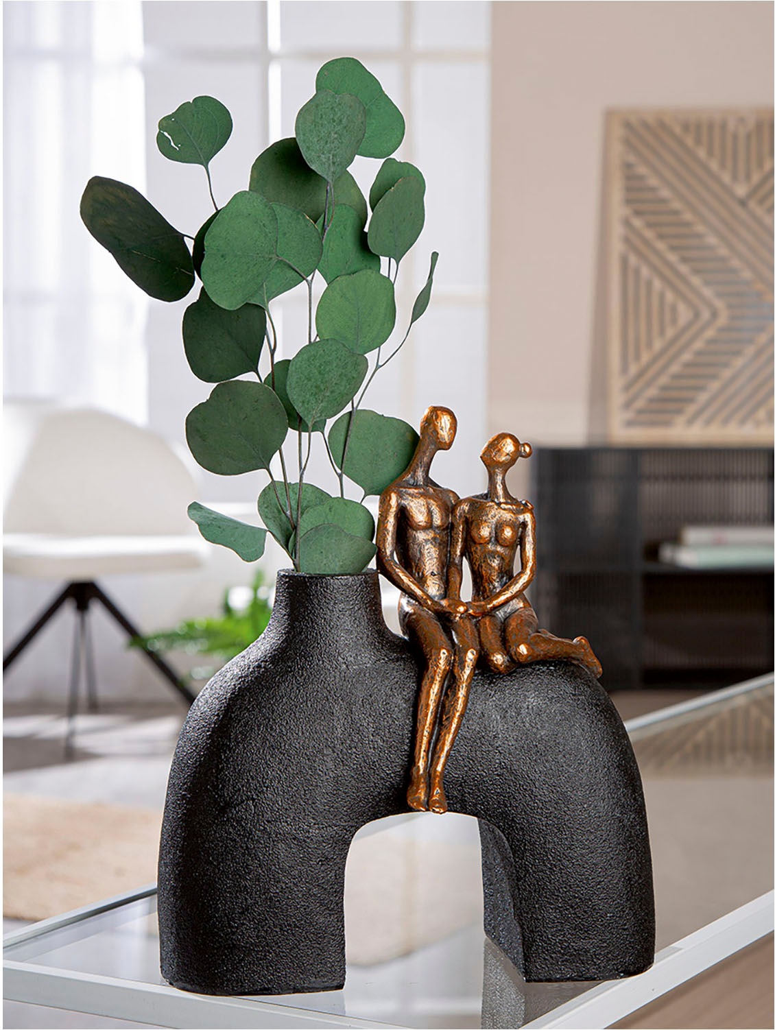 Casablanca by Gilde Tischvase »Vase Frau; Mann Movement schwarz H. 25,5 cm«, (1 St.)