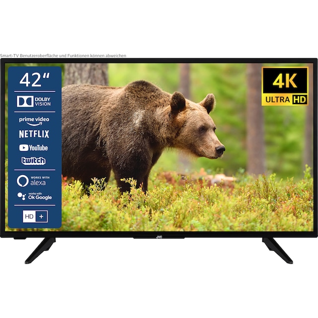 JVC LED-Fernseher »LT-42VU3155«, 106 cm/42 Zoll, 4K Ultra HD, Smart TV, HDR  Dolby Vision, Triple-Tuner, 6 Monate HD+ inklusive jetzt kaufen bei OTTO