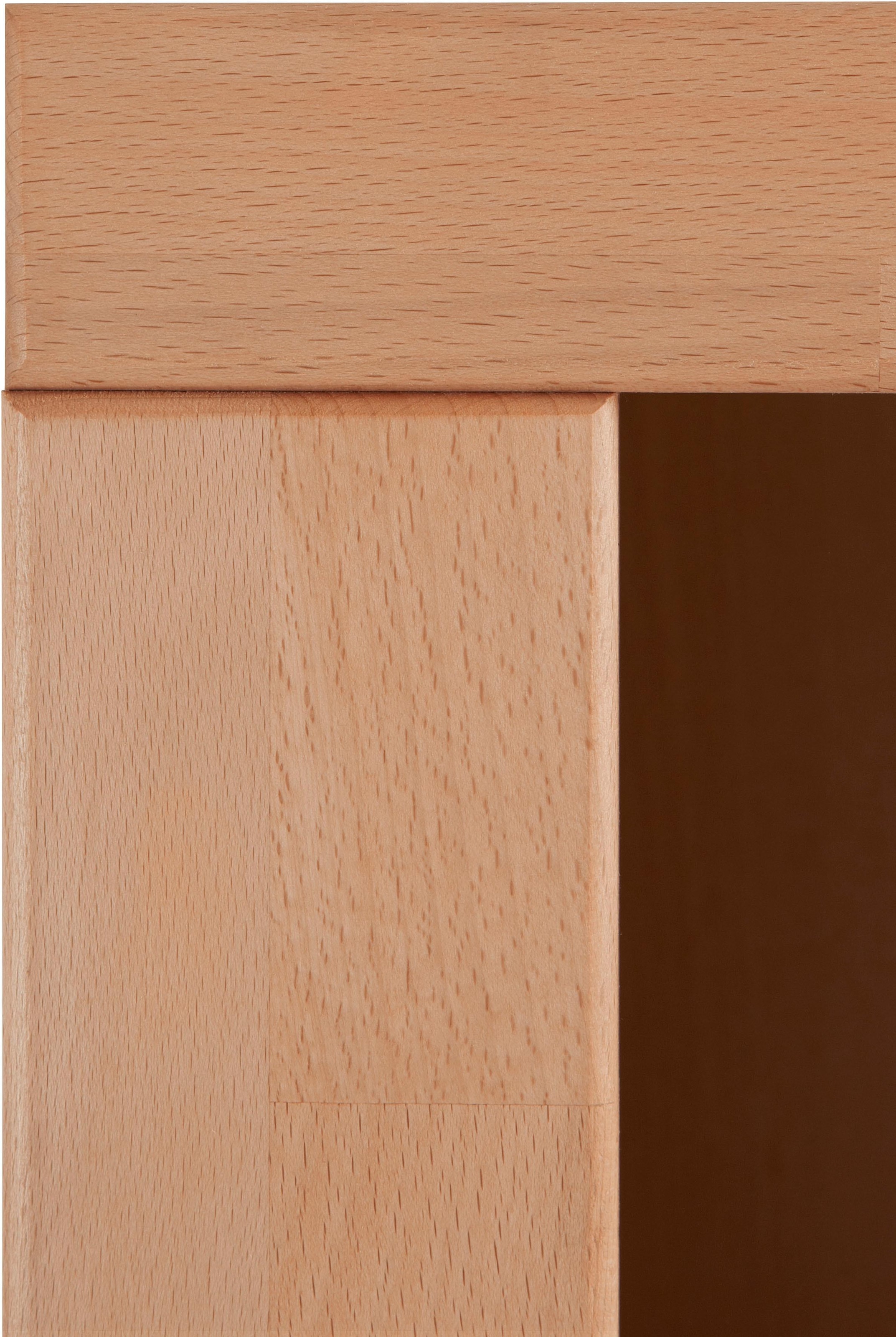 Home affaire Vitrine »DENIS80,B/T/H:90/40/145cm, Front massivhozl, geölt, Stauraumvitrine« 1 Tür mit Glaseinsatz, Einlegeboden versetzbar, 4 offene Fächer