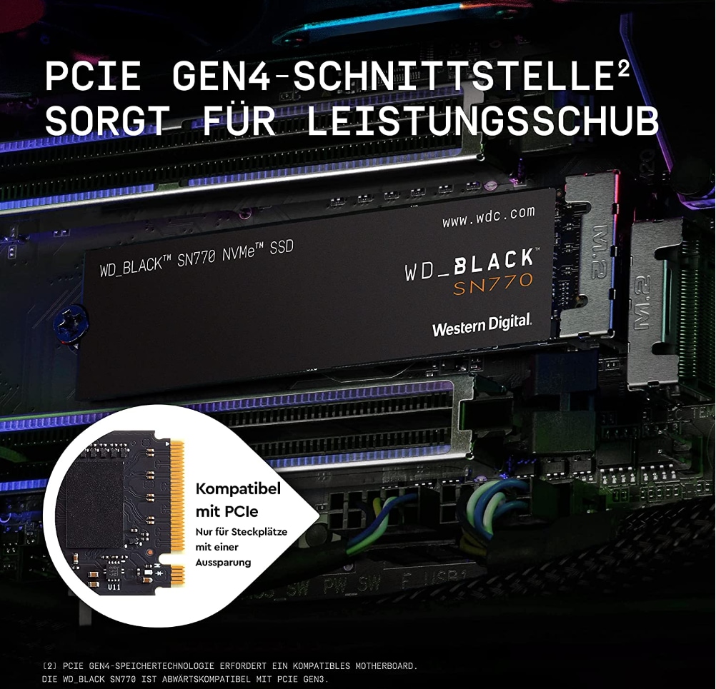 WD_Black Gaming-SSD »SN770 NVMe«, Formfaktor: M.2 2280