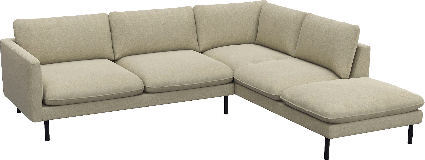 FLEXLUX Ecksofa »Bolzano Designsofa, bequem durch Kaltschaum im Sitz, L-Form«, lose Sitz -& Rückenkissen, hohe Füße
