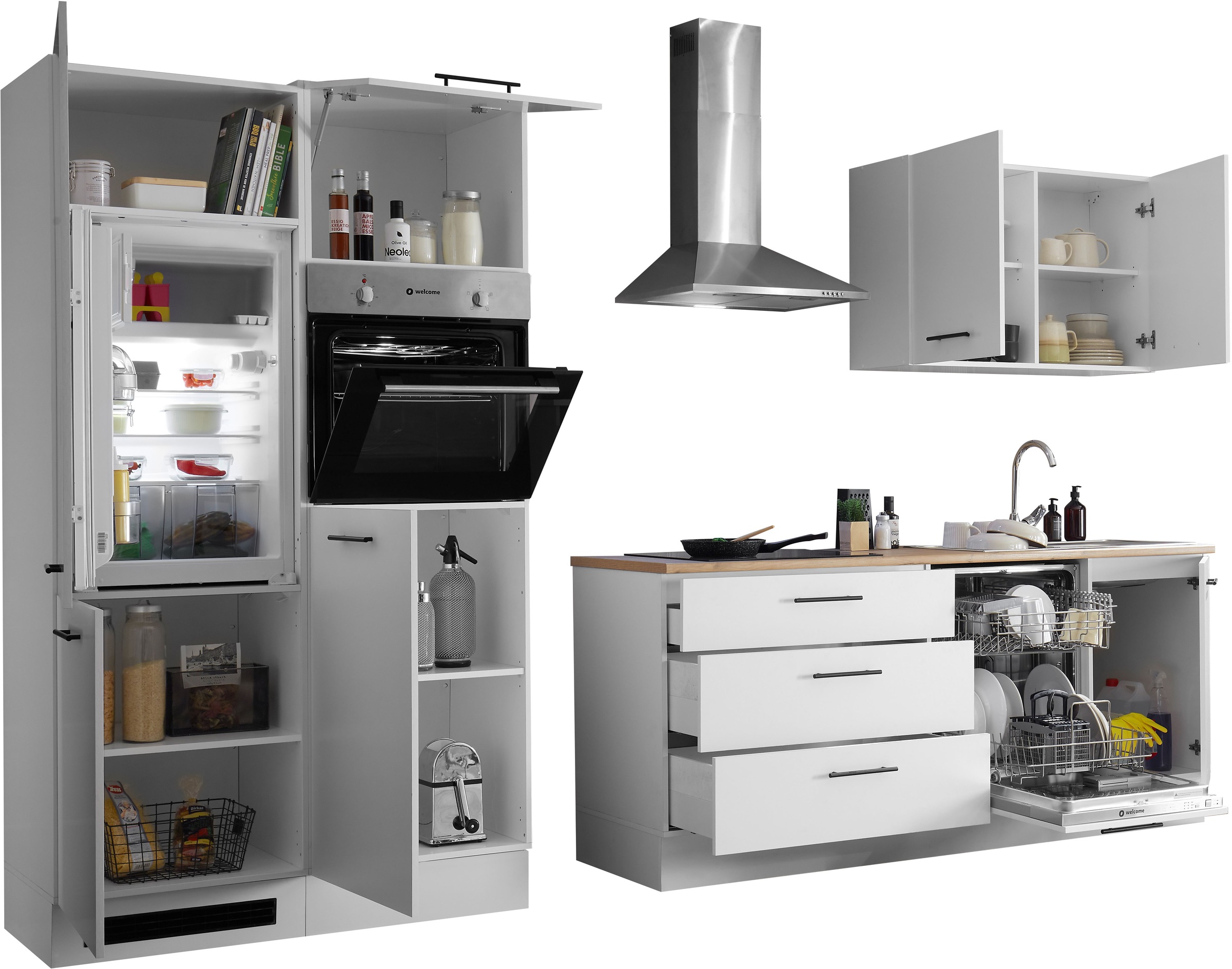 BASIC by Balculina Küchenzeile »Tirol B/H/T 310x212x60 cm« Breite 310 cm, wahlweise mit E-Geräten