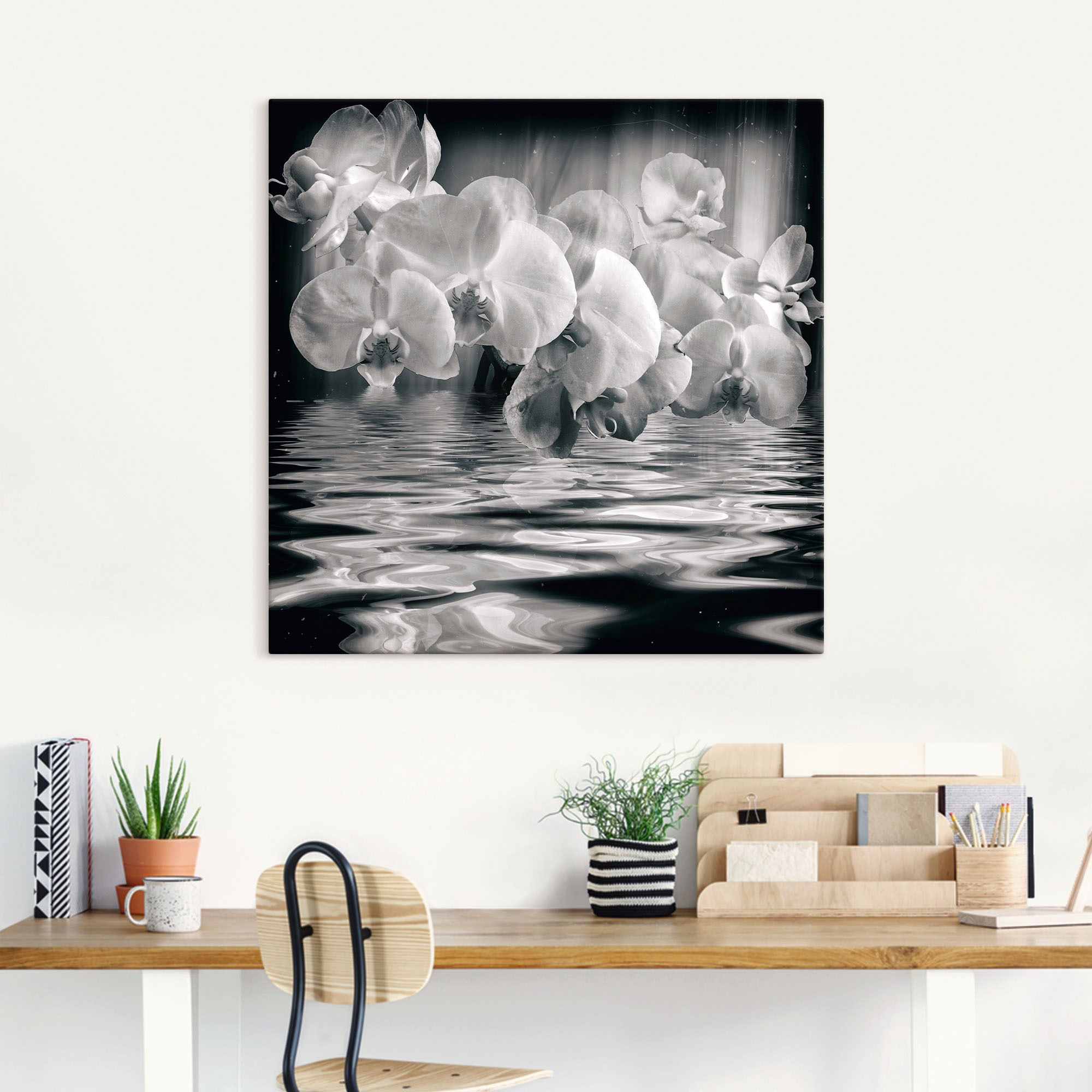 Artland Wandbild »Orchideen - monochrom«, Spa Bilder, (1 St.), als Leinwandbild, Wandaufkleber in verschied. Größen