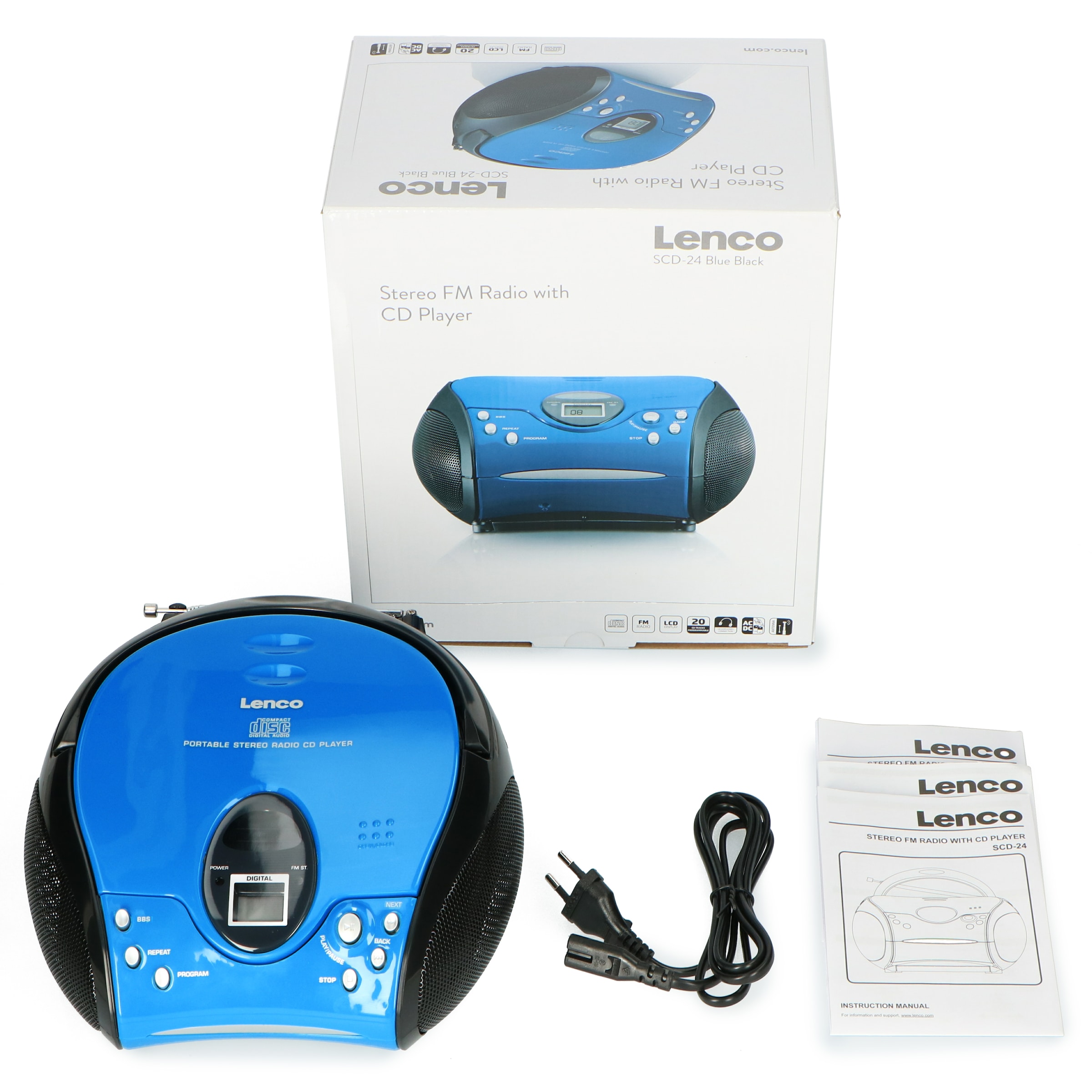Lenco Boombox »SCD-24«, (FM-Tuner 2 W), batteriebetrieb möglich