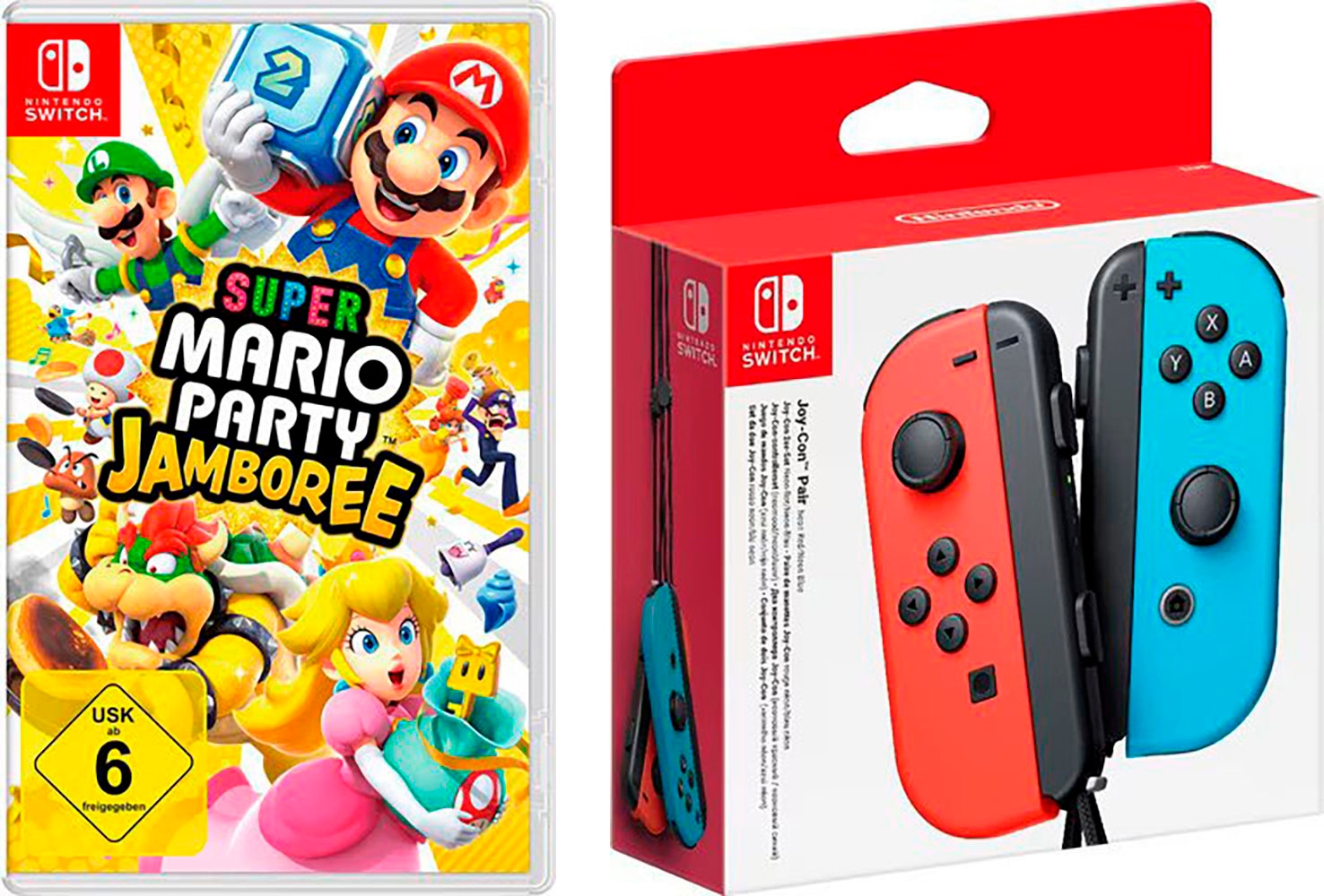 Nintendo-Controller »Joy-Con 2er-Set rot / blau + Mario Party Jamboree«