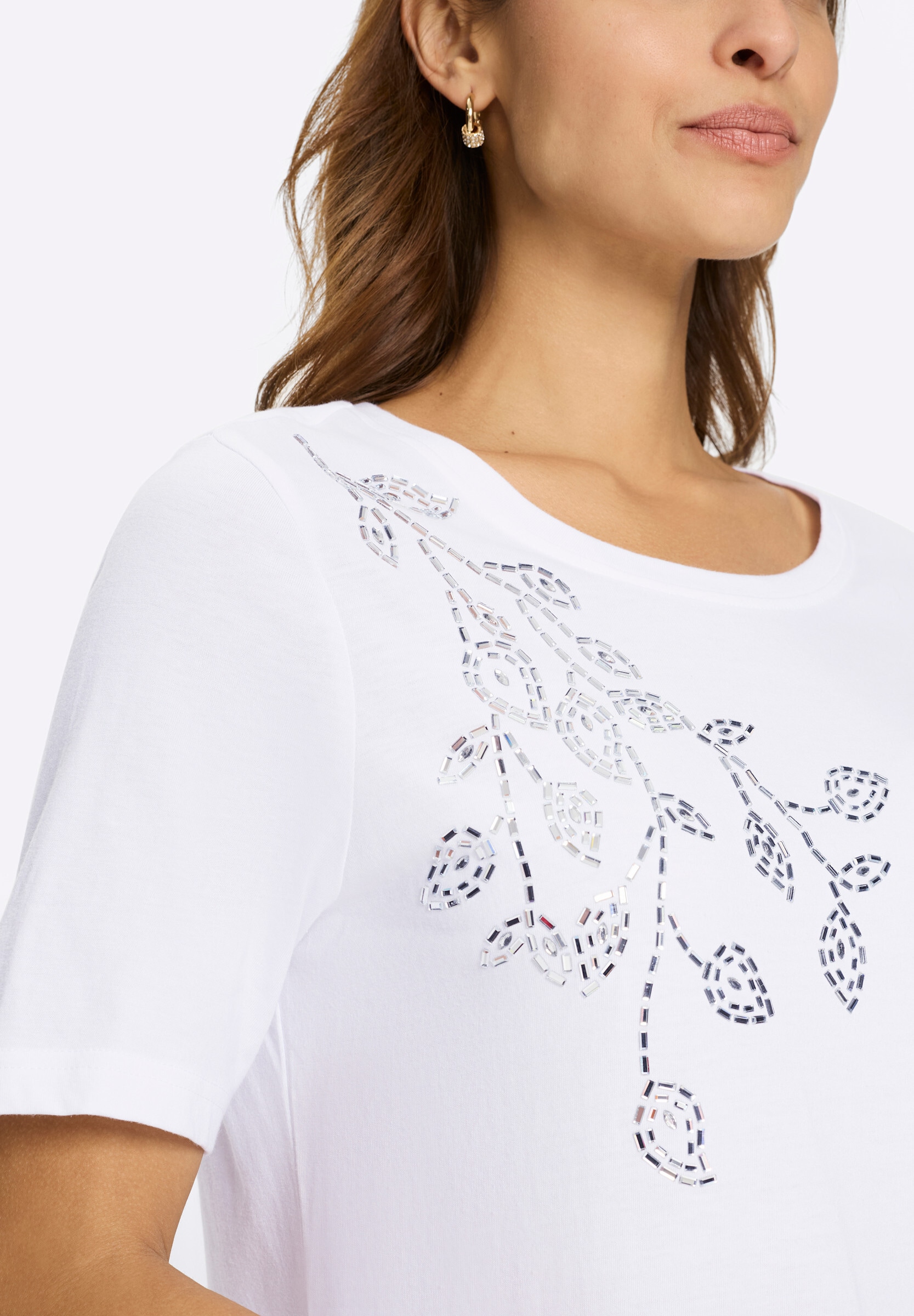 Witt T-Shirt »Rundhals-Shirt Rundhalsshirt mit Glitzersteinchen«