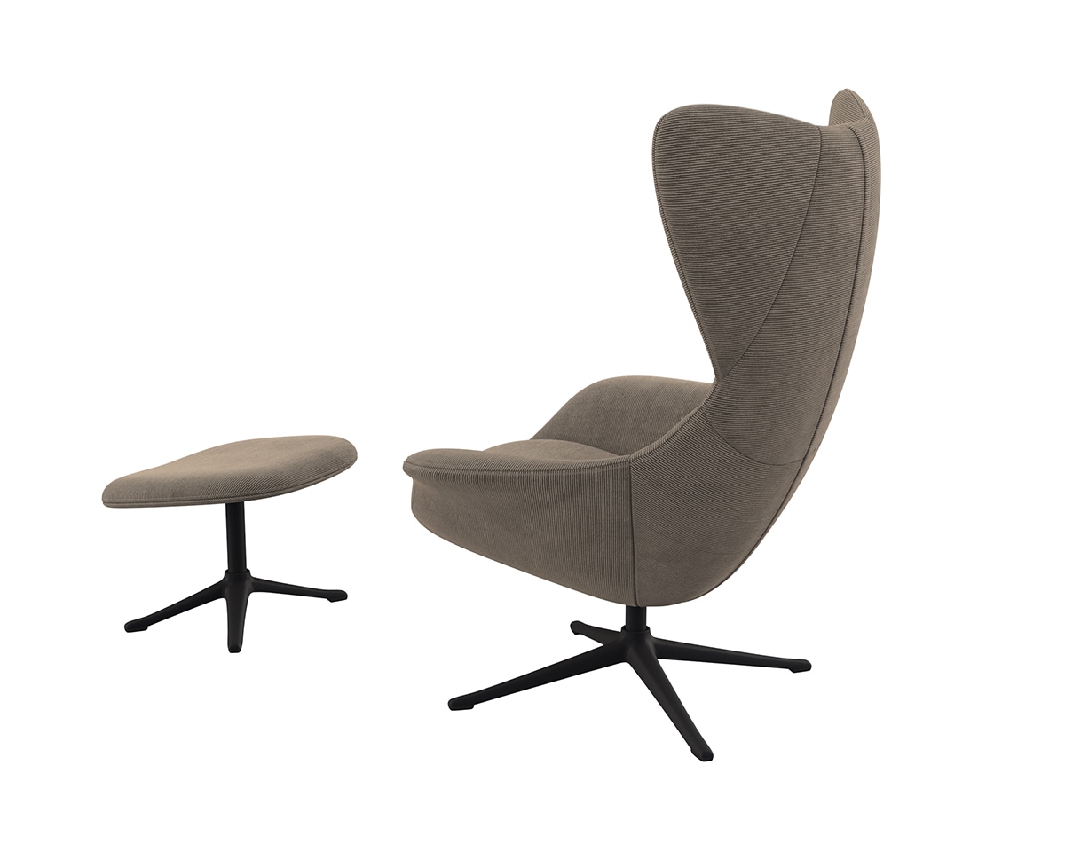 FLEXLUX Ohrensessel »Stilo Relaxsessel, TV-Sessel«, Solitär, Stil-Ikone, drehbar, Fuß schwarz