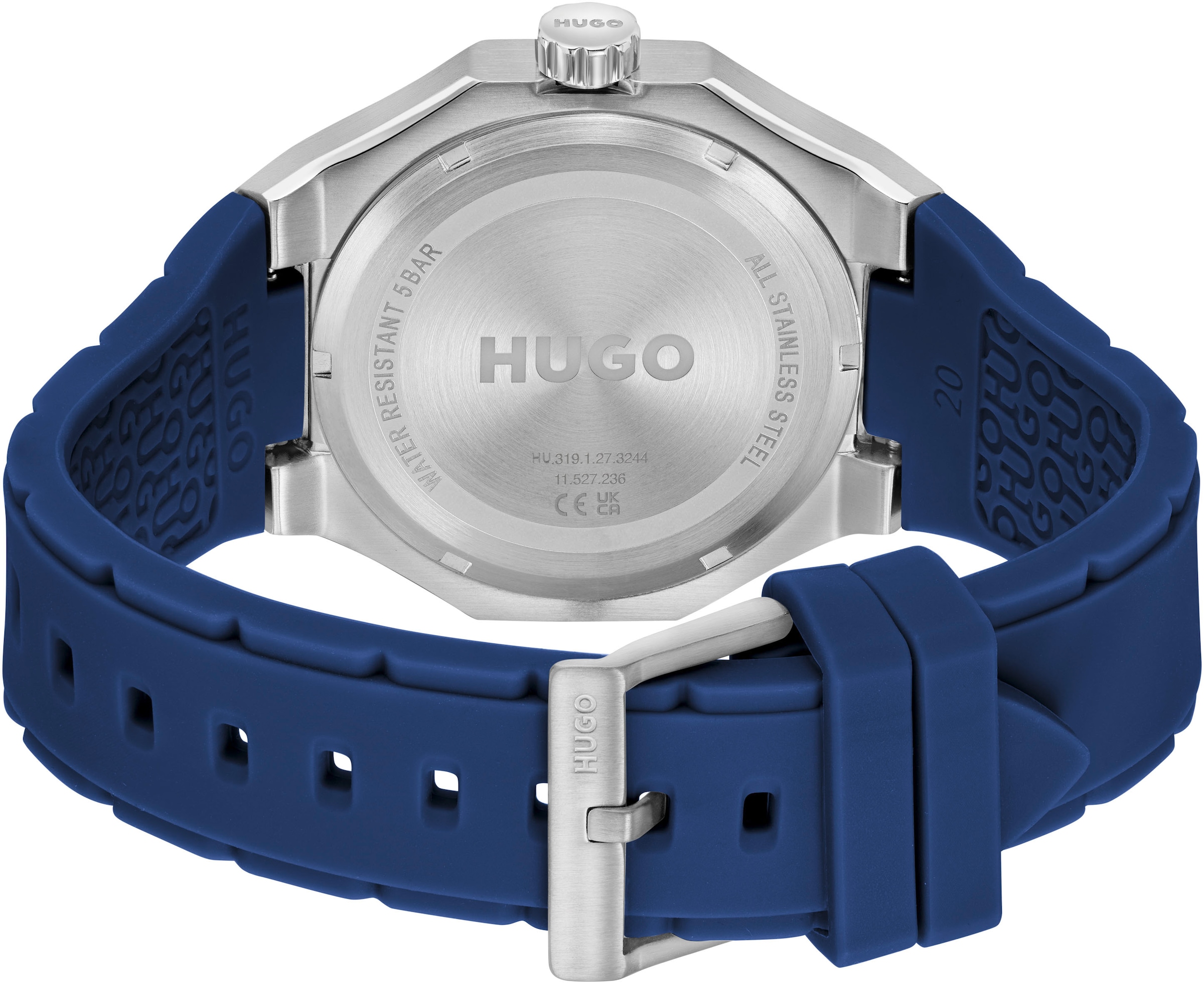HUGO Multifunktionsuhr »#GRAIL SKELETON«, Armbanduhr, Quarzuhr, Herrenuhr, Datum, Silikonarmband