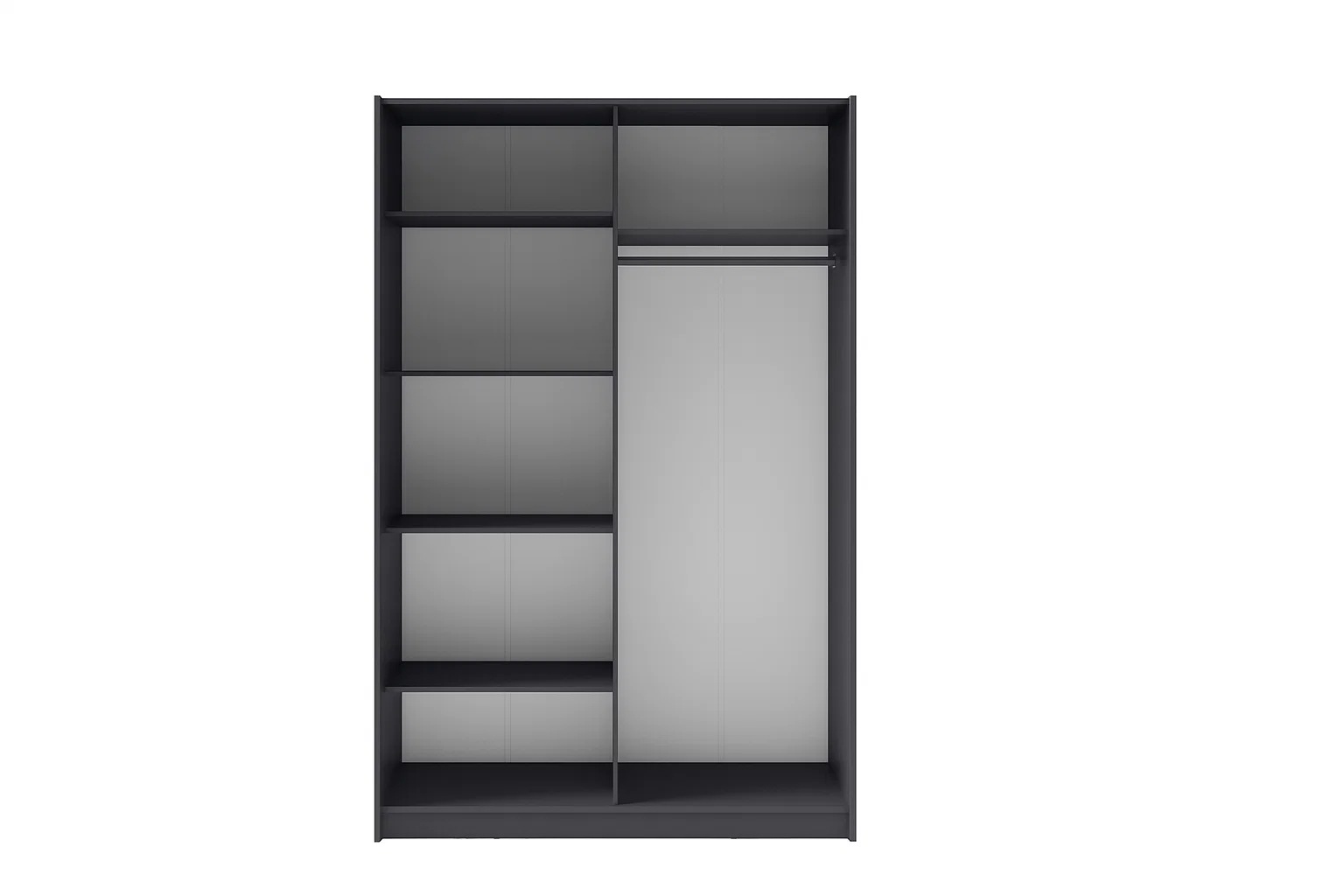 Home affaire Kleiderschrank »GRETCHEN Schiebetürenschrank mit 5 Fächer, Kleiderstange und Spiegel« Garderobe mit 2 Schwebetüren und Spiegel, Maße B/T/H: 150,6/2/198,5 cm